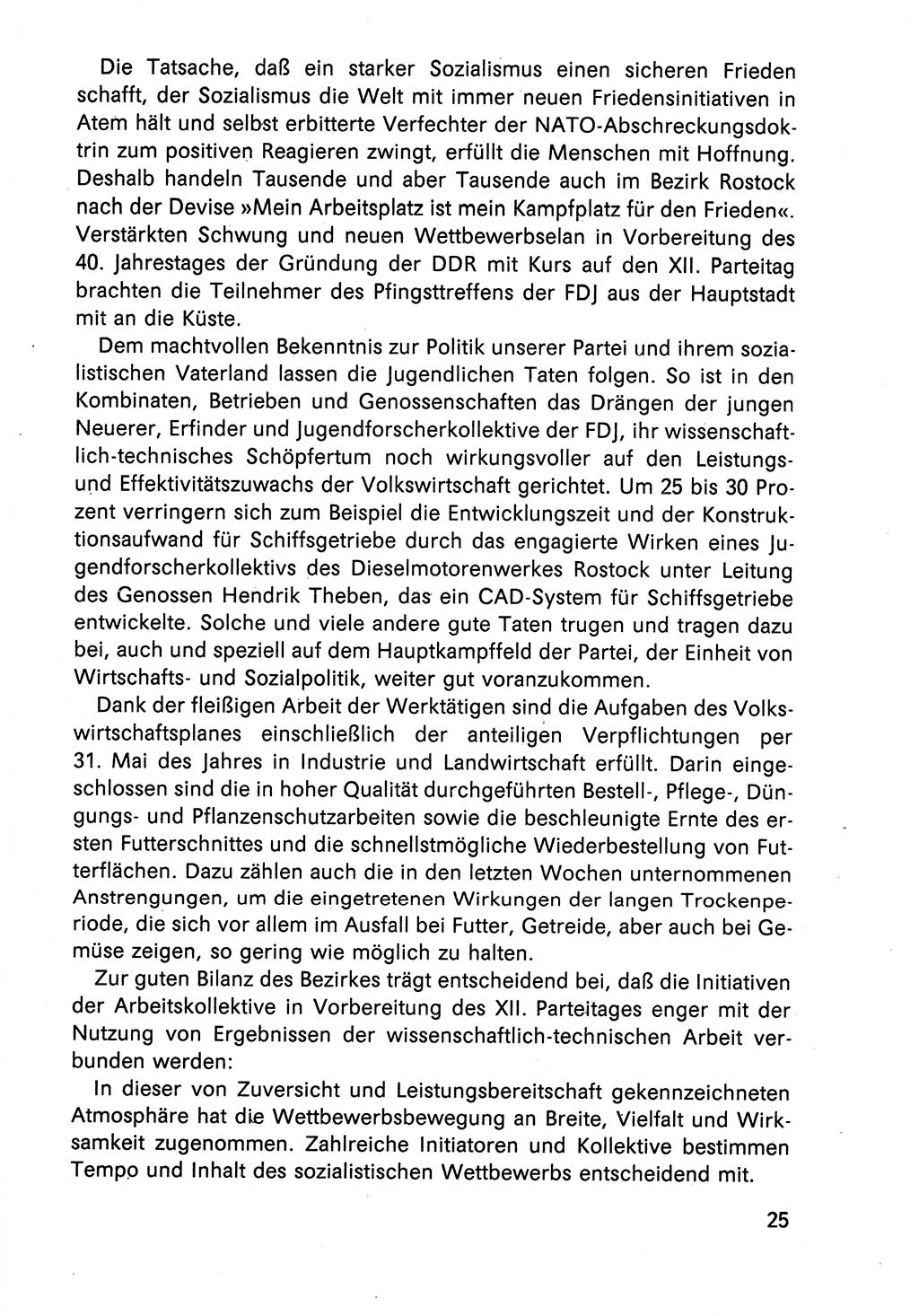 Diskussionsreden, 8. Tagung des ZK (Zentralkomitee) der SED (Sozialistische Einheitspartei Deutschlands) [Deutsche Demokratische Republik (DDR)] 1989, Seite 25 (Disk.-Red. 8. Tg. ZK SED DDR 1989, S. 25)
