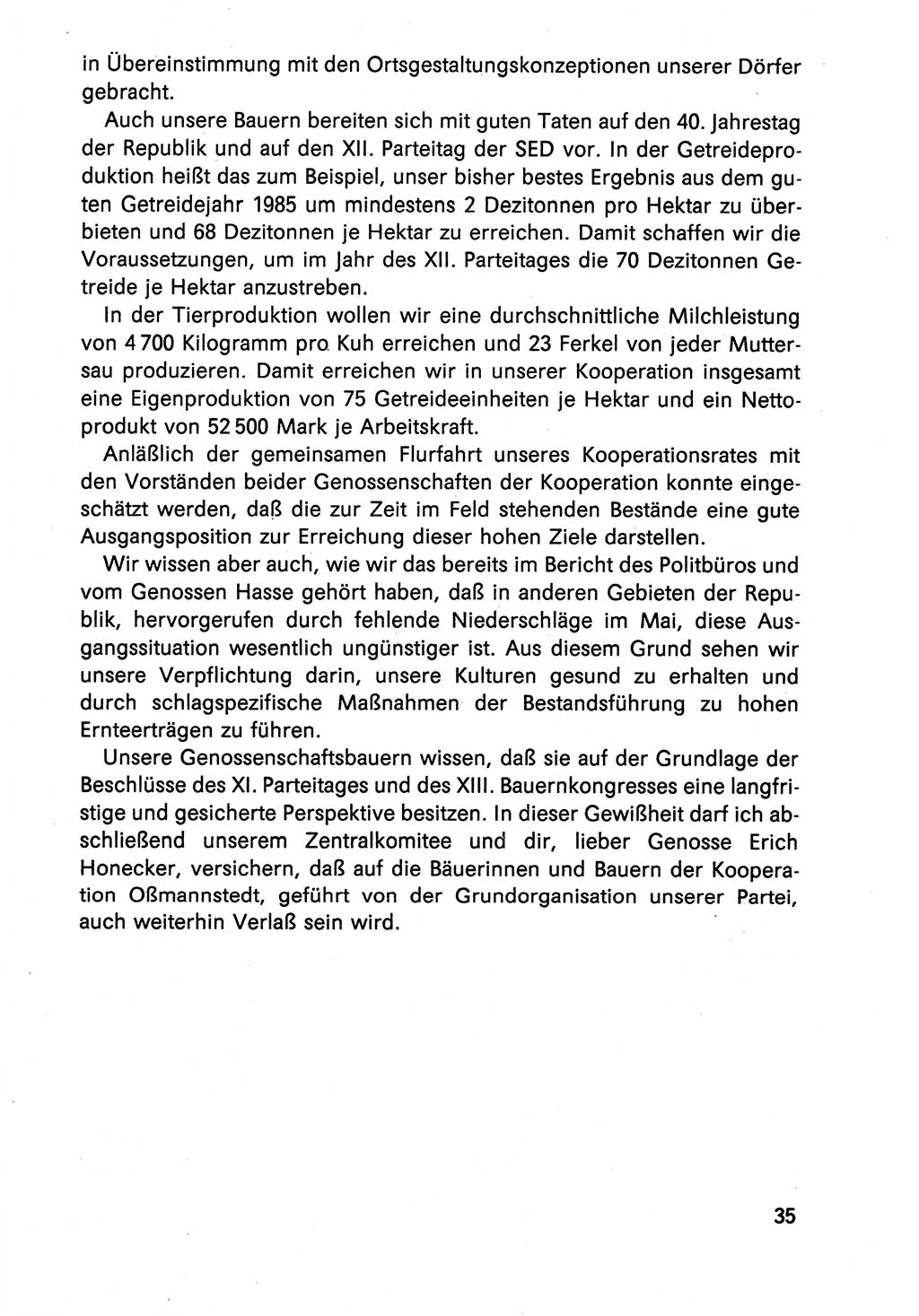 Diskussionsreden, 8. Tagung des ZK (Zentralkomitee) der SED (Sozialistische Einheitspartei Deutschlands) [Deutsche Demokratische Republik (DDR)] 1989, Seite 35 (Disk.-Red. 8. Tg. ZK SED DDR 1989, S. 35)