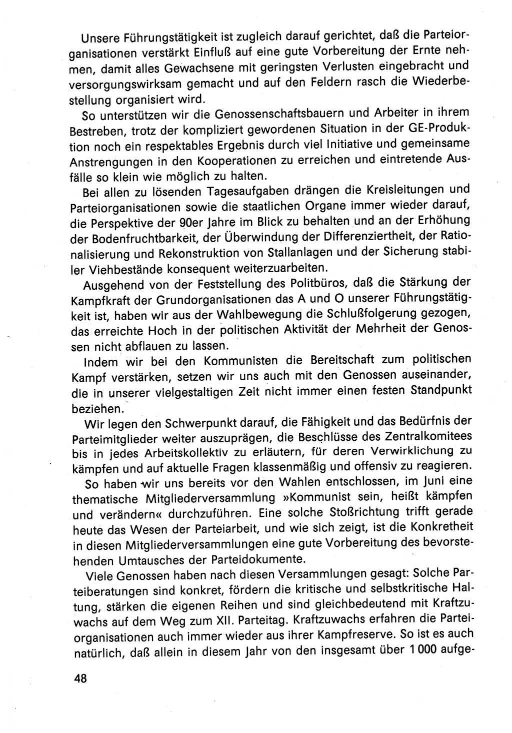 Diskussionsreden, 8. Tagung des ZK (Zentralkomitee) der SED (Sozialistische Einheitspartei Deutschlands) [Deutsche Demokratische Republik (DDR)] 1989, Seite 48 (Disk.-Red. 8. Tg. ZK SED DDR 1989, S. 48)