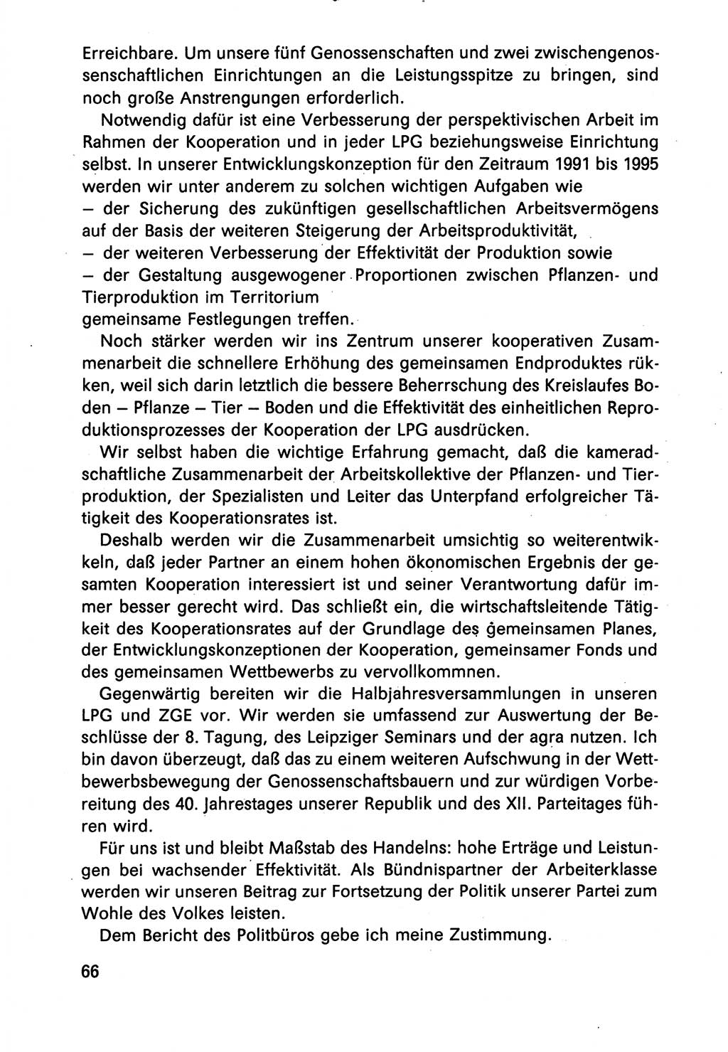 Diskussionsreden, 8. Tagung des ZK (Zentralkomitee) der SED (Sozialistische Einheitspartei Deutschlands) [Deutsche Demokratische Republik (DDR)] 1989, Seite 66 (Disk.-Red. 8. Tg. ZK SED DDR 1989, S. 66)