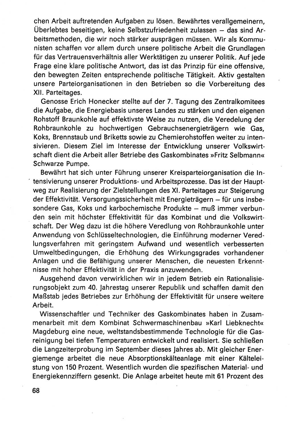 Diskussionsreden, 8. Tagung des ZK (Zentralkomitee) der SED (Sozialistische Einheitspartei Deutschlands) [Deutsche Demokratische Republik (DDR)] 1989, Seite 68 (Disk.-Red. 8. Tg. ZK SED DDR 1989, S. 68)