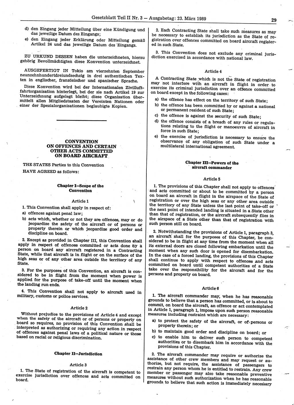 Gesetzblatt (GBl.) der Deutschen Demokratischen Republik (DDR) Teil ⅠⅠ 1989, Seite 29 (GBl. DDR ⅠⅠ 1989, S. 29)