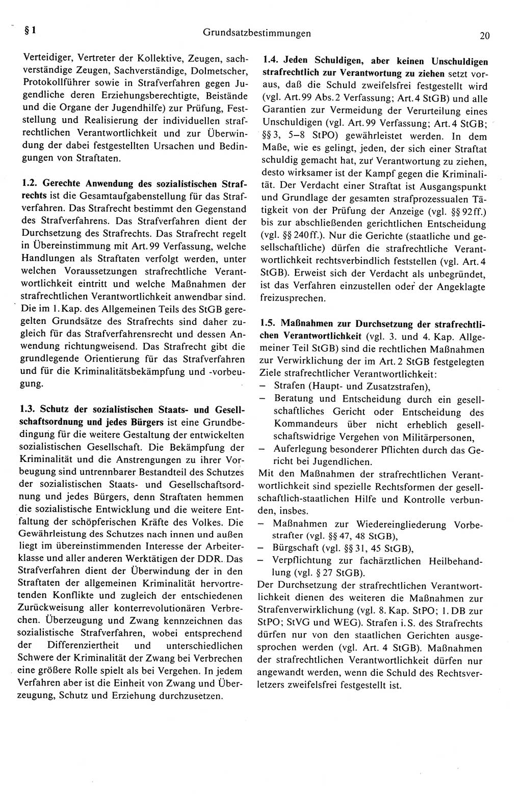 Strafprozeßrecht der DDR (Deutsche Demokratische Republik), Kommentar zur Strafprozeßordnung (StPO) 1989, Seite 20 (Strafprozeßr. DDR Komm. StPO 1989, S. 20)