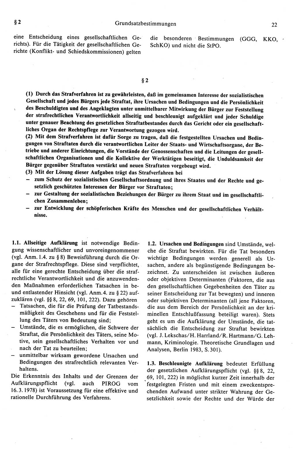 Strafprozeßrecht der DDR (Deutsche Demokratische Republik), Kommentar zur Strafprozeßordnung (StPO) 1989, Seite 22 (Strafprozeßr. DDR Komm. StPO 1989, S. 22)