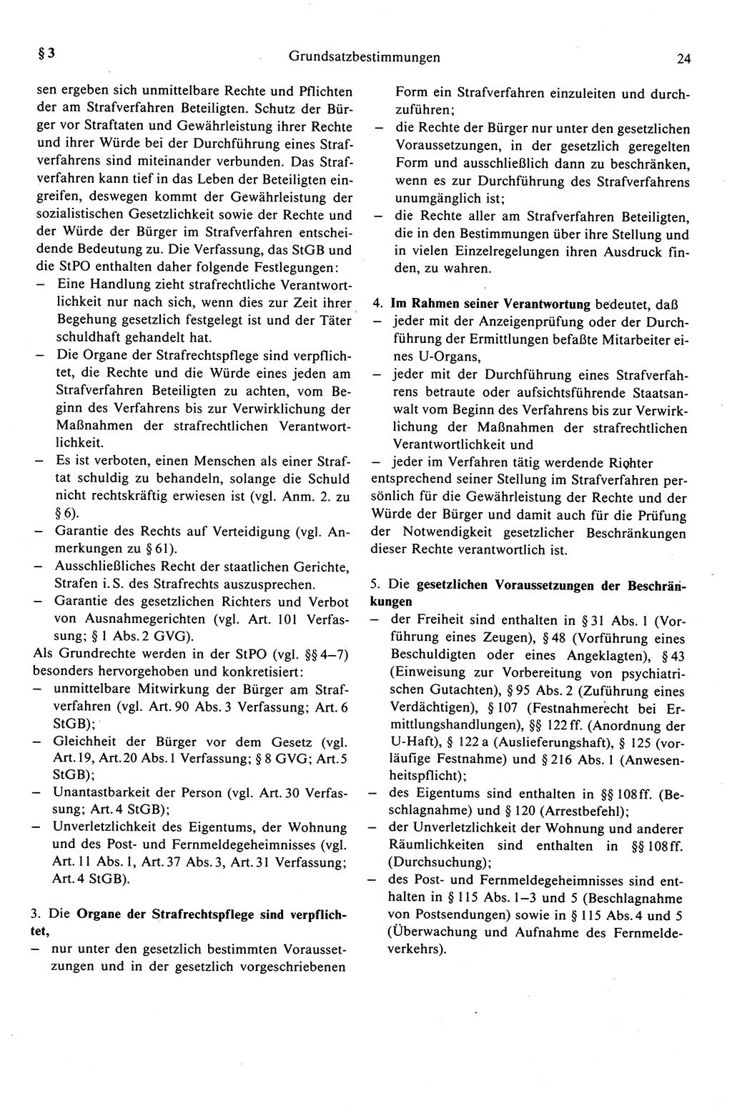 Strafprozeßrecht der DDR (Deutsche Demokratische Republik), Kommentar zur Strafprozeßordnung (StPO) 1989, Seite 24 (Strafprozeßr. DDR Komm. StPO 1989, S. 24)