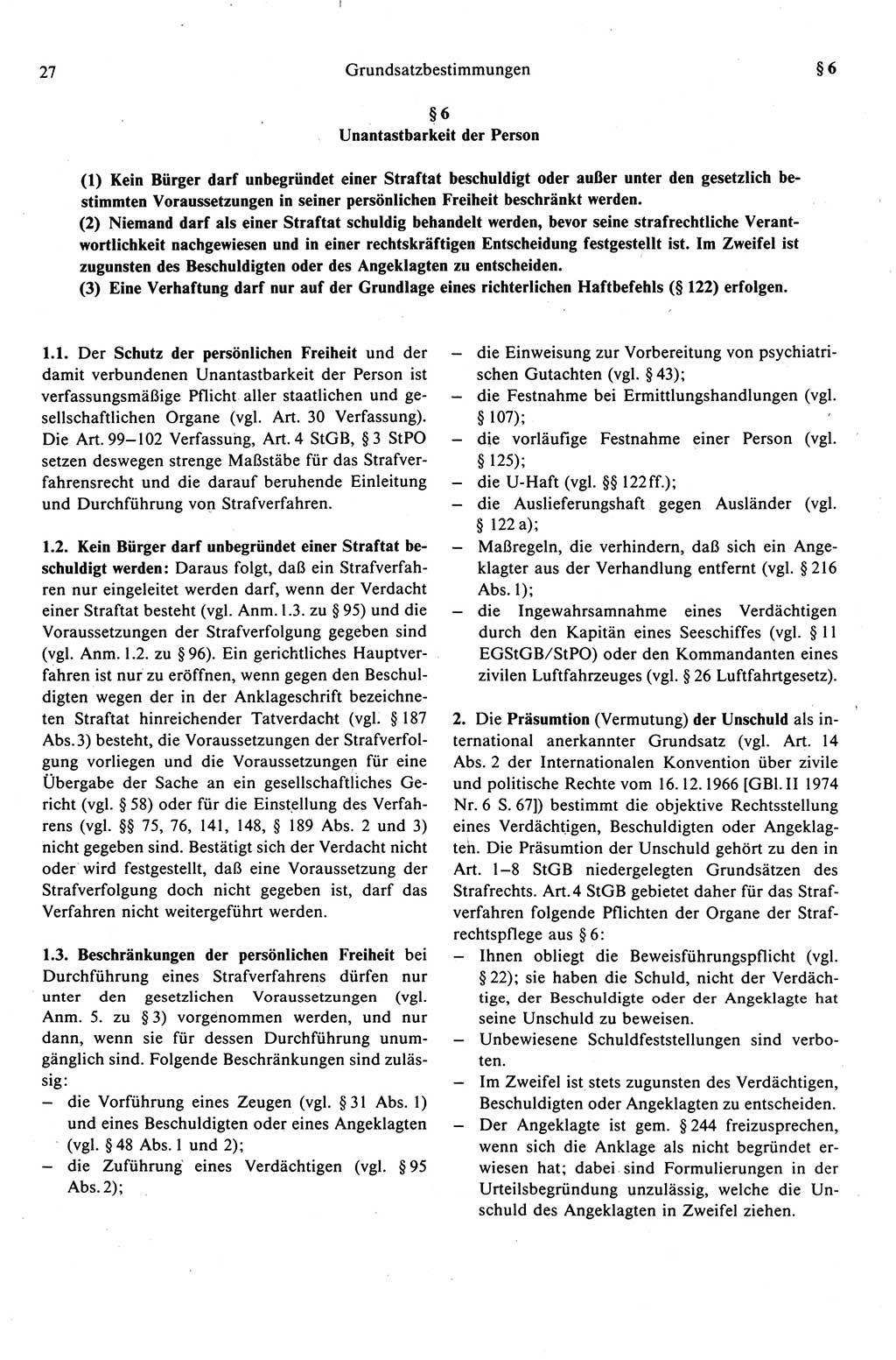 Strafprozeßrecht der DDR (Deutsche Demokratische Republik), Kommentar zur Strafprozeßordnung (StPO) 1989, Seite 27 (Strafprozeßr. DDR Komm. StPO 1989, S. 27)