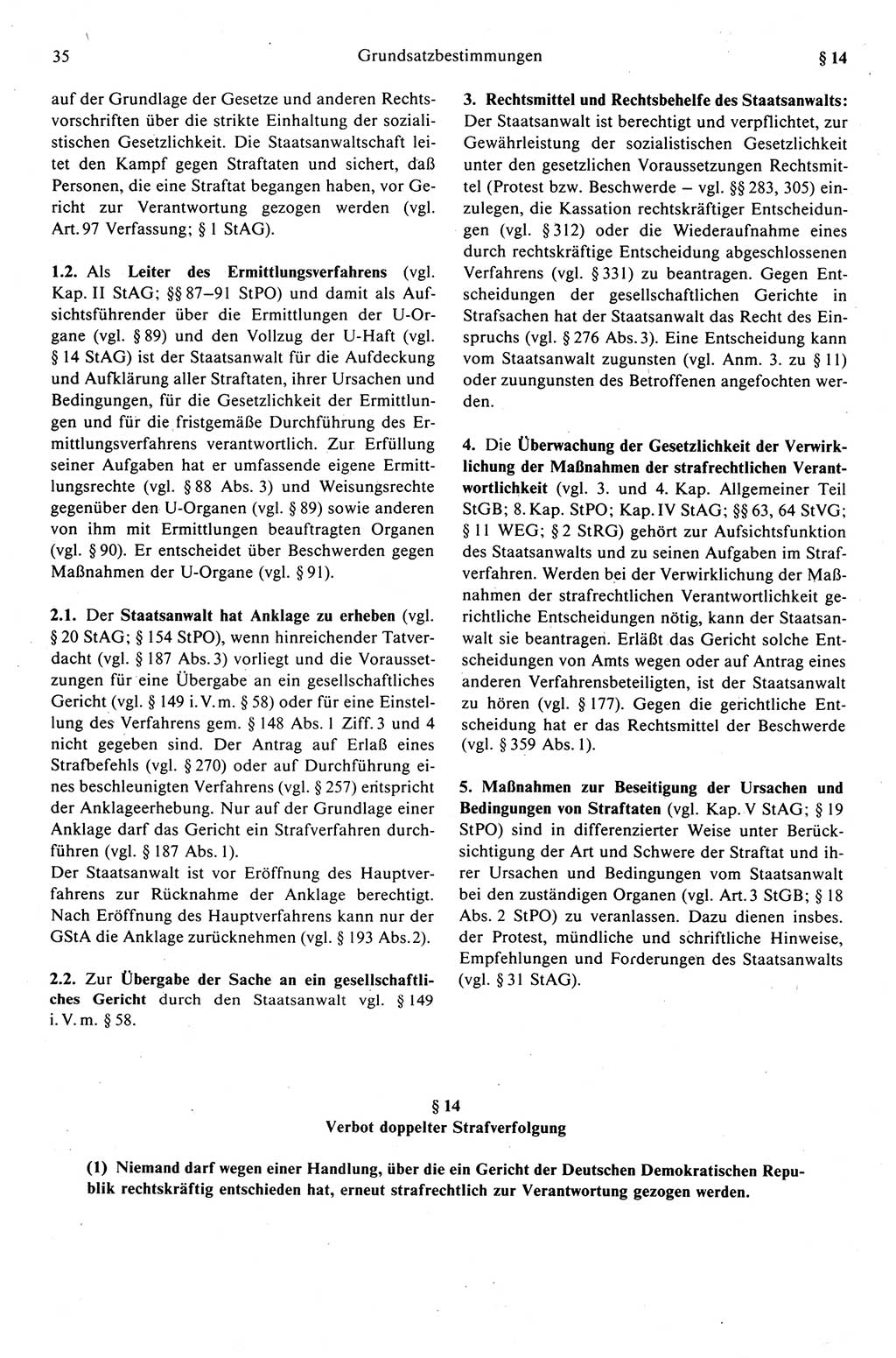 Strafprozeßrecht der DDR (Deutsche Demokratische Republik), Kommentar zur Strafprozeßordnung (StPO) 1989, Seite 35 (Strafprozeßr. DDR Komm. StPO 1989, S. 35)