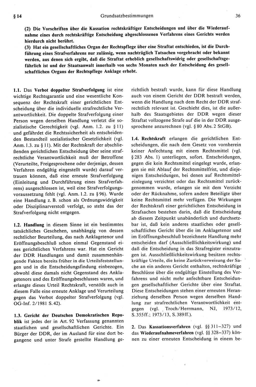 Strafprozeßrecht der DDR (Deutsche Demokratische Republik), Kommentar zur Strafprozeßordnung (StPO) 1989, Seite 36 (Strafprozeßr. DDR Komm. StPO 1989, S. 36)