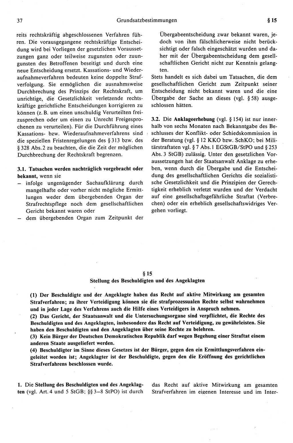 Strafprozeßrecht der DDR (Deutsche Demokratische Republik), Kommentar zur Strafprozeßordnung (StPO) 1989, Seite 37 (Strafprozeßr. DDR Komm. StPO 1989, S. 37)