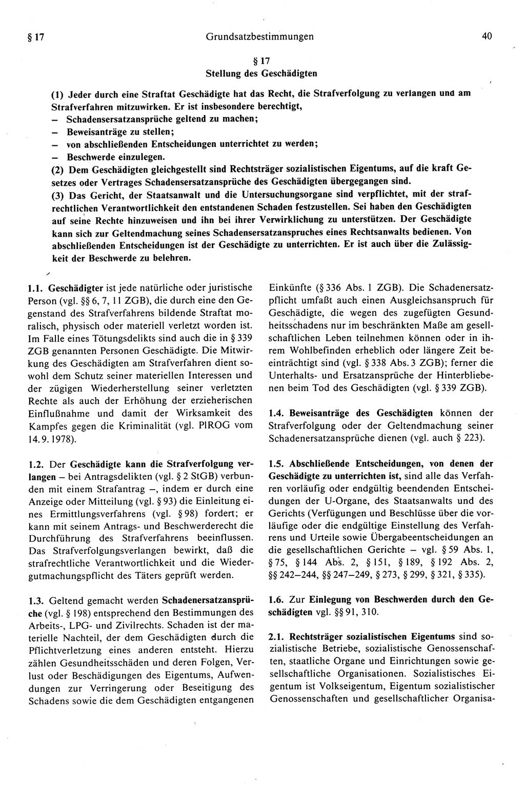 Strafprozeßrecht der DDR (Deutsche Demokratische Republik), Kommentar zur Strafprozeßordnung (StPO) 1989, Seite 40 (Strafprozeßr. DDR Komm. StPO 1989, S. 40)