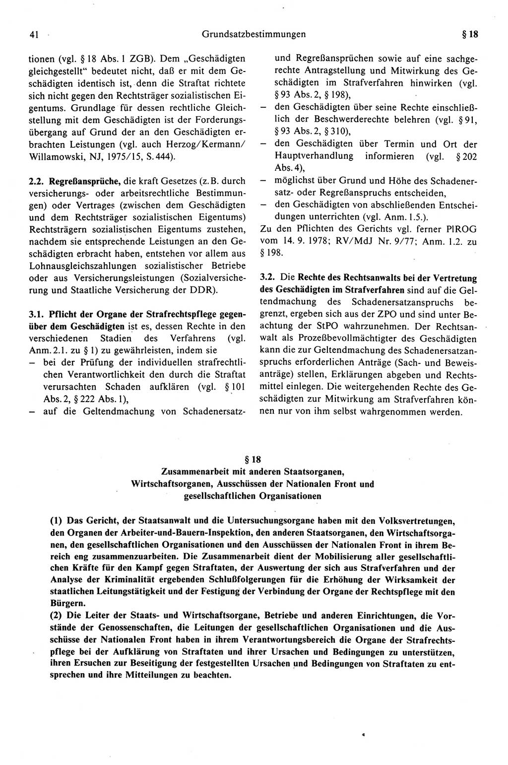 Strafprozeßrecht der DDR (Deutsche Demokratische Republik), Kommentar zur Strafprozeßordnung (StPO) 1989, Seite 41 (Strafprozeßr. DDR Komm. StPO 1989, S. 41)