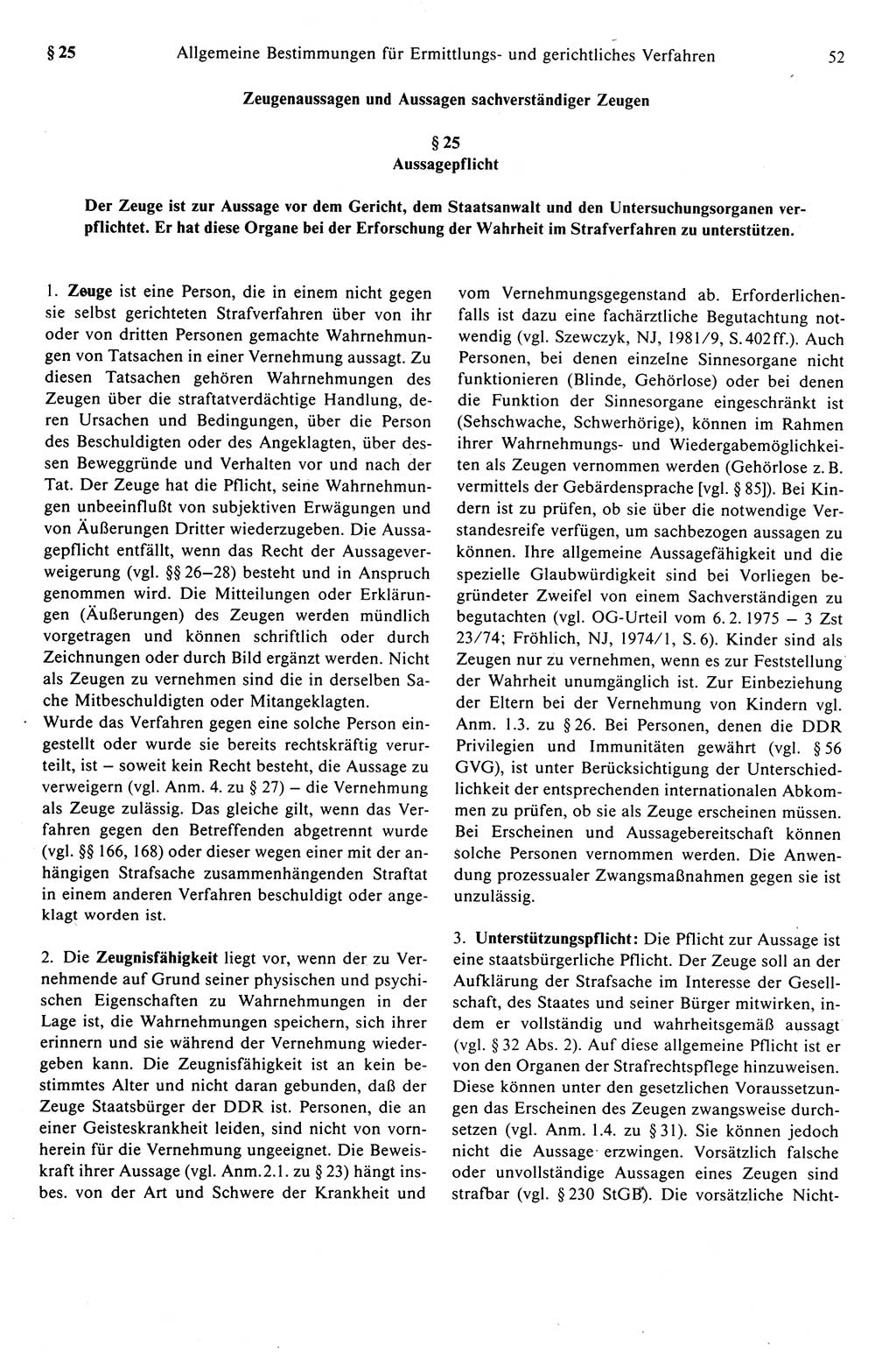 Strafprozeßrecht der DDR (Deutsche Demokratische Republik), Kommentar zur Strafprozeßordnung (StPO) 1989, Seite 52 (Strafprozeßr. DDR Komm. StPO 1989, S. 52)