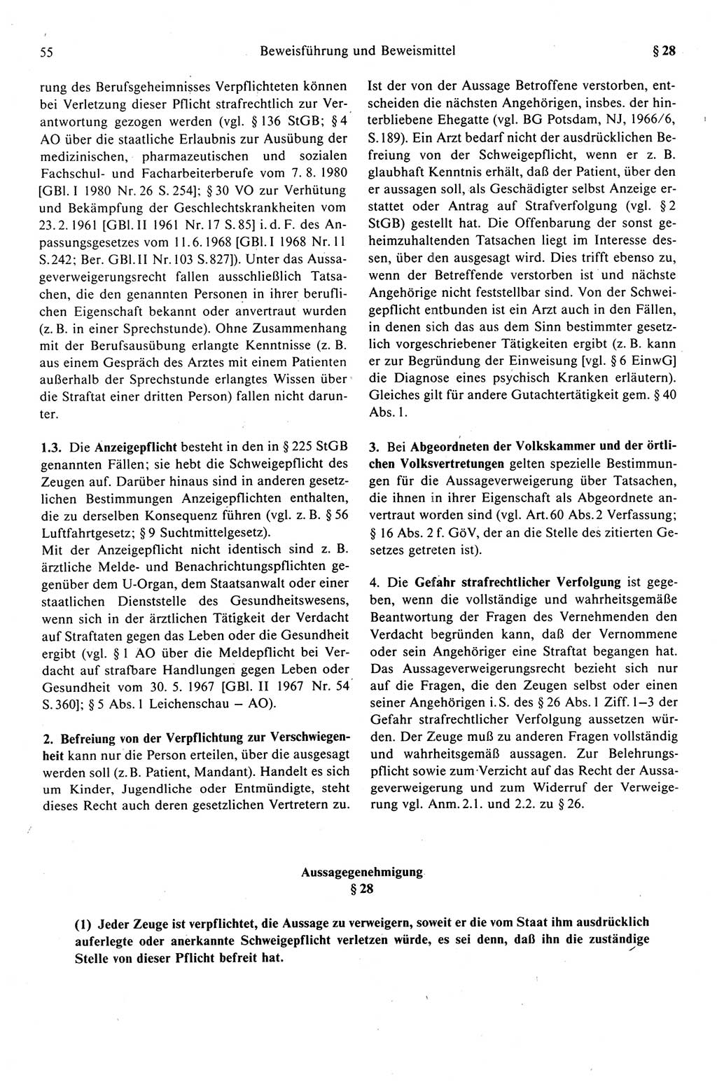 Strafprozeßrecht der DDR (Deutsche Demokratische Republik), Kommentar zur Strafprozeßordnung (StPO) 1989, Seite 55 (Strafprozeßr. DDR Komm. StPO 1989, S. 55)