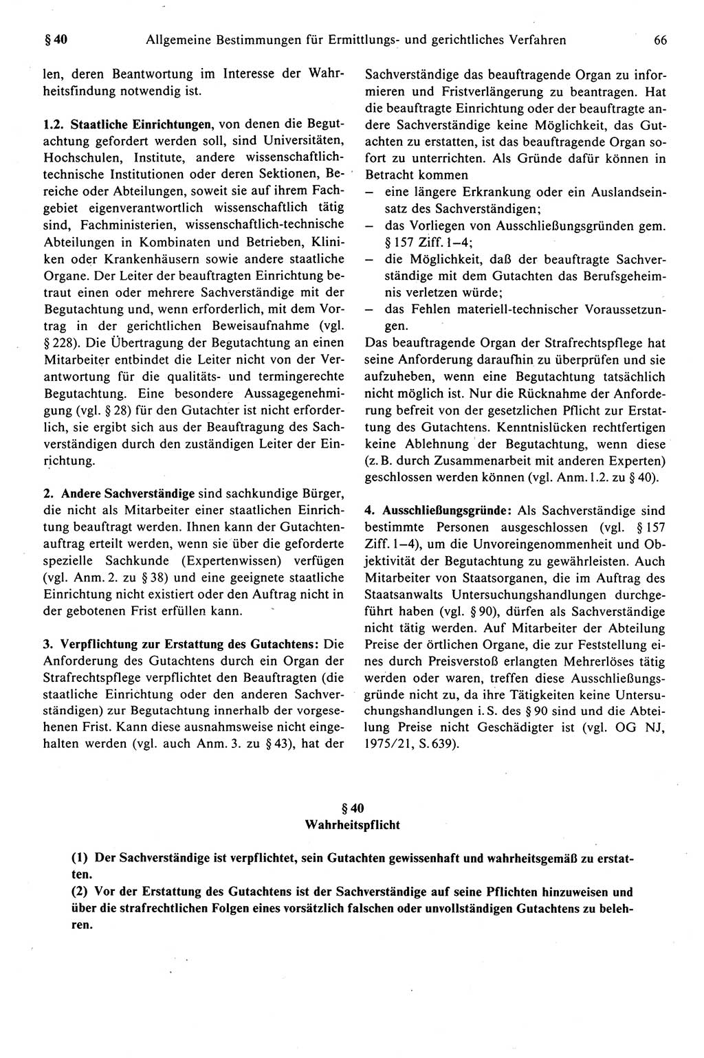 Strafprozeßrecht der DDR (Deutsche Demokratische Republik), Kommentar zur Strafprozeßordnung (StPO) 1989, Seite 66 (Strafprozeßr. DDR Komm. StPO 1989, S. 66)