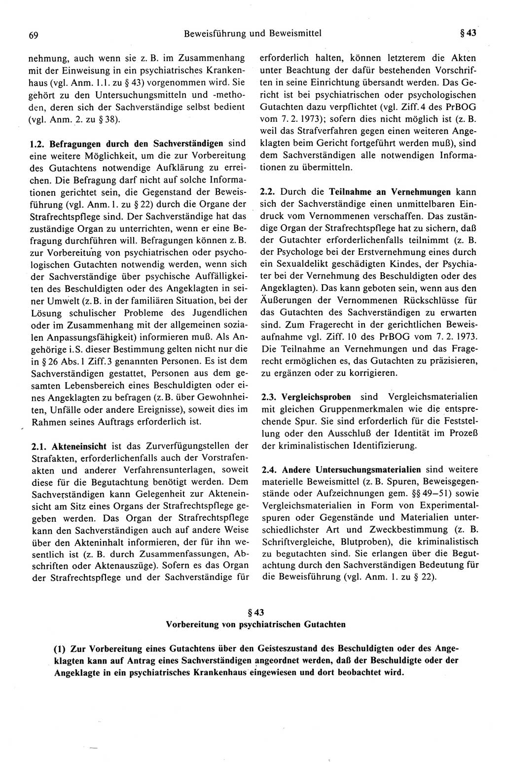 Strafprozeßrecht der DDR (Deutsche Demokratische Republik), Kommentar zur Strafprozeßordnung (StPO) 1989, Seite 69 (Strafprozeßr. DDR Komm. StPO 1989, S. 69)