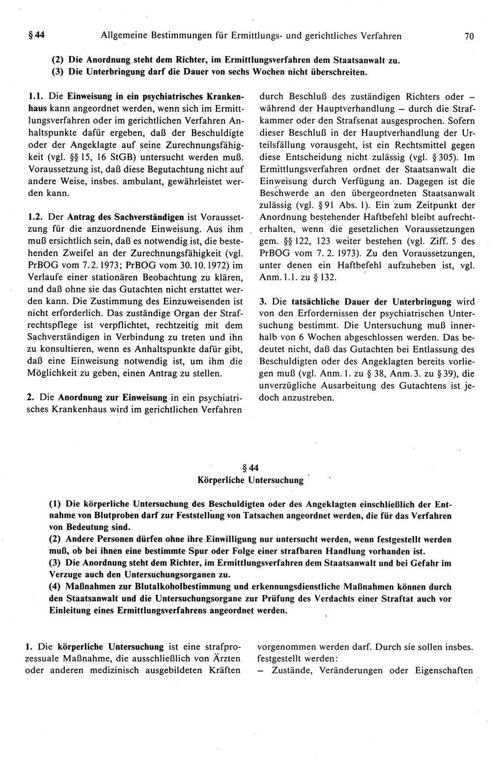 Strafprozeßrecht der DDR (Deutsche Demokratische Republik), Kommentar zur Strafprozeßordnung (StPO) 1989, Seite 70 (Strafprozeßr. DDR Komm. StPO 1989, S. 70)