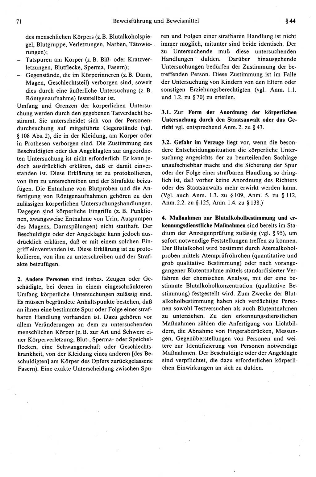 Strafprozeßrecht der DDR (Deutsche Demokratische Republik), Kommentar zur Strafprozeßordnung (StPO) 1989, Seite 71 (Strafprozeßr. DDR Komm. StPO 1989, S. 71)