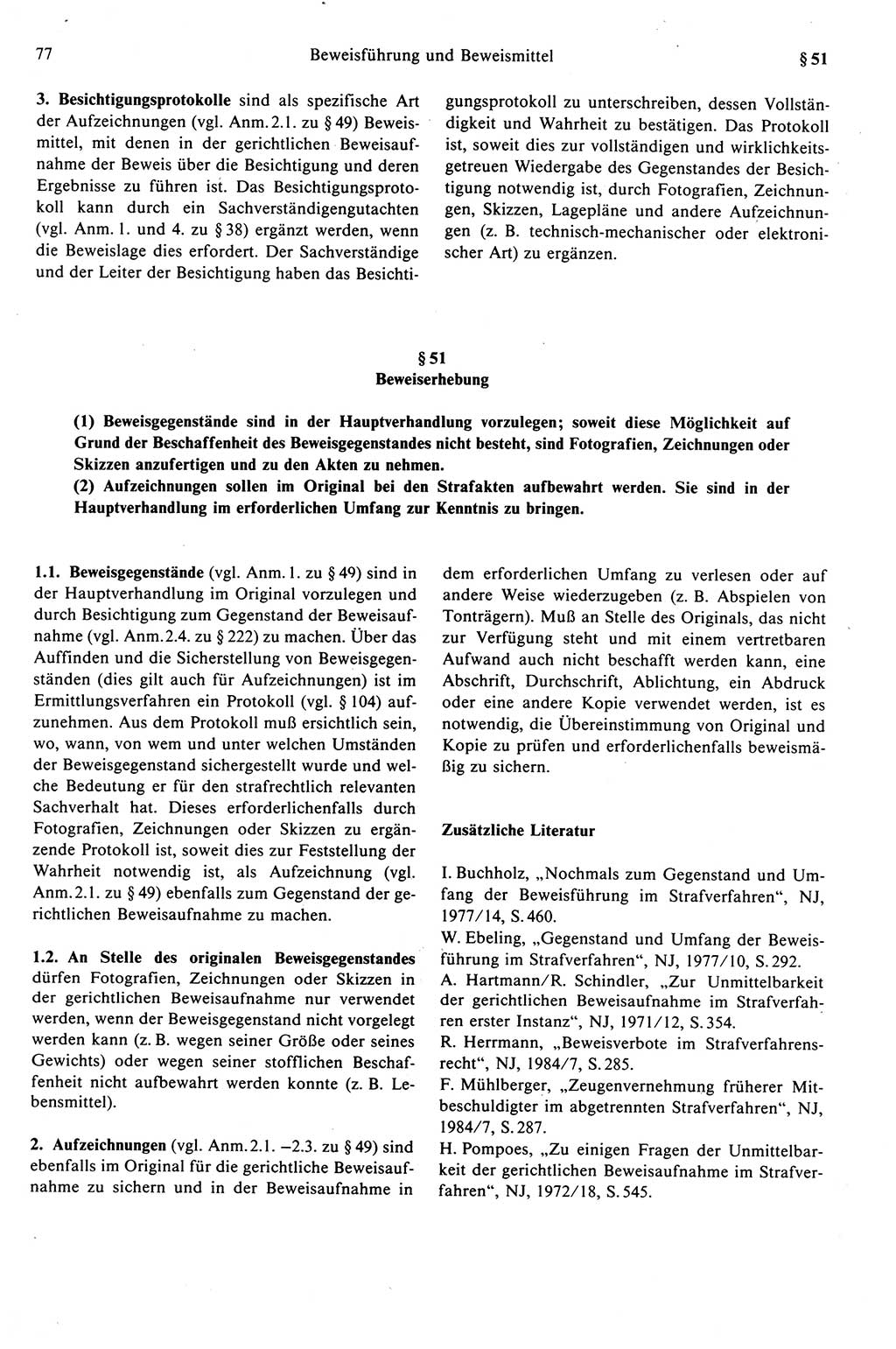 Strafprozeßrecht der DDR (Deutsche Demokratische Republik), Kommentar zur Strafprozeßordnung (StPO) 1989, Seite 77 (Strafprozeßr. DDR Komm. StPO 1989, S. 77)