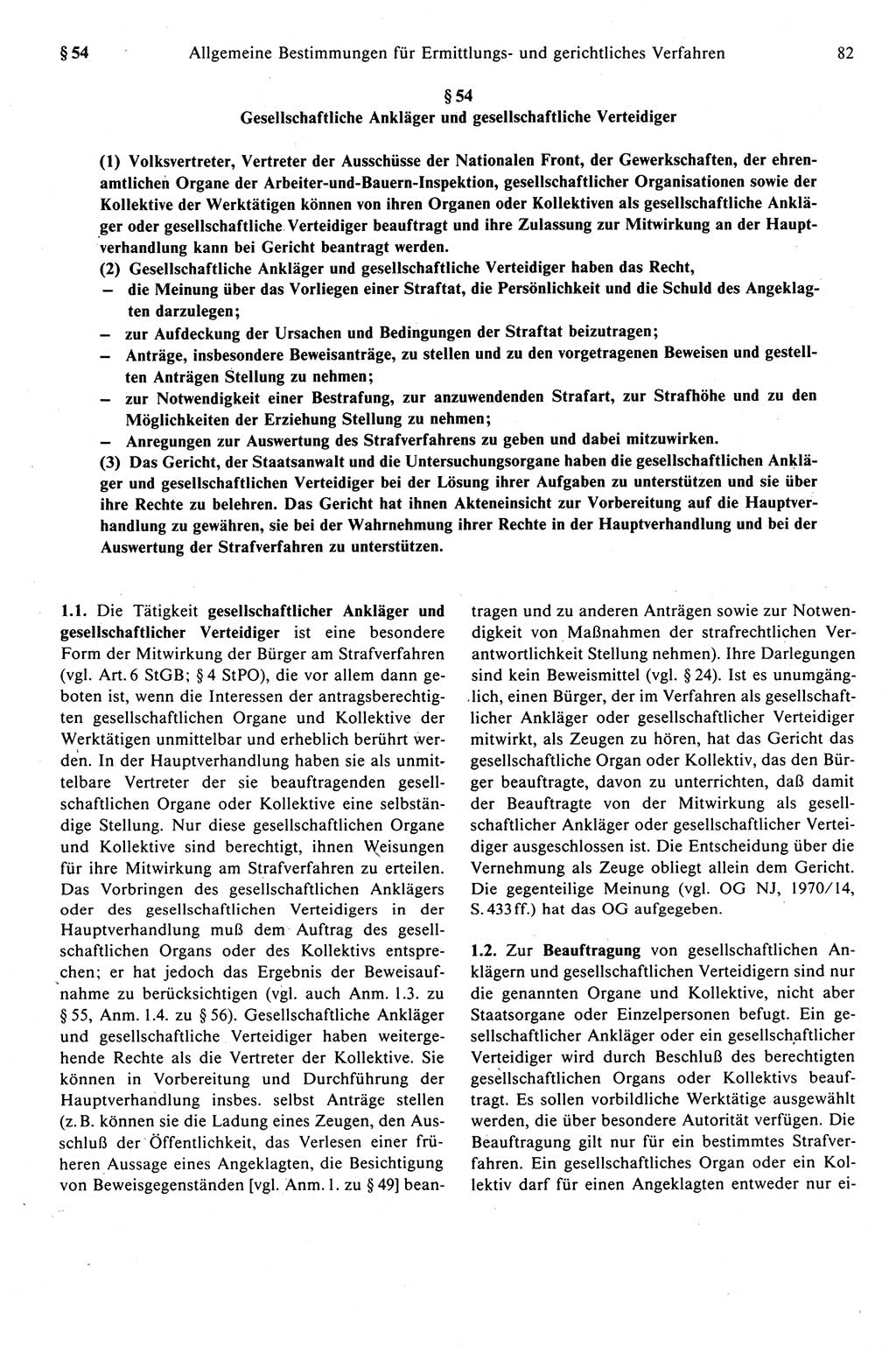 Strafprozeßrecht der DDR (Deutsche Demokratische Republik), Kommentar zur Strafprozeßordnung (StPO) 1989, Seite 82 (Strafprozeßr. DDR Komm. StPO 1989, S. 82)