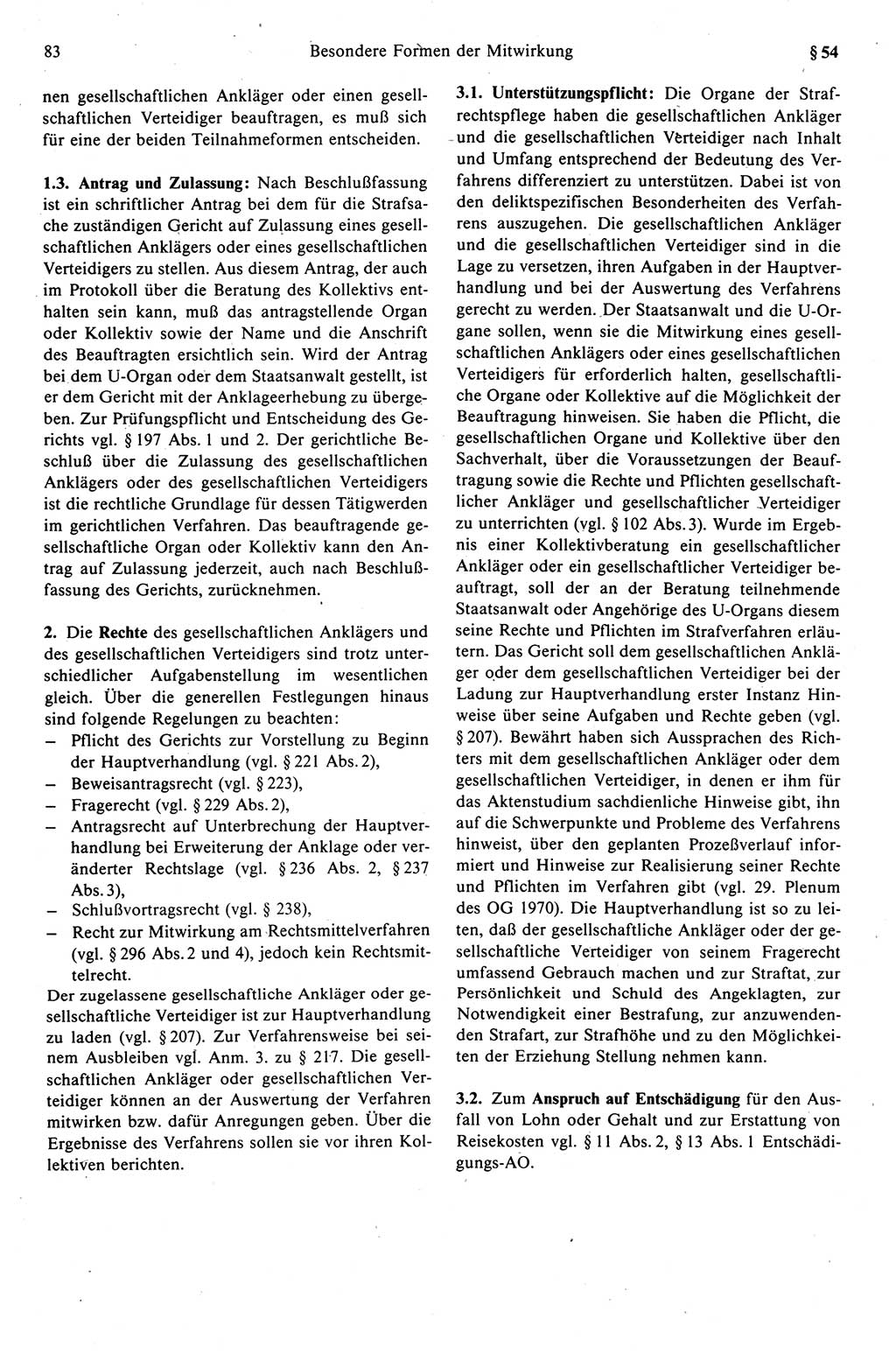 Strafprozeßrecht der DDR (Deutsche Demokratische Republik), Kommentar zur Strafprozeßordnung (StPO) 1989, Seite 83 (Strafprozeßr. DDR Komm. StPO 1989, S. 83)