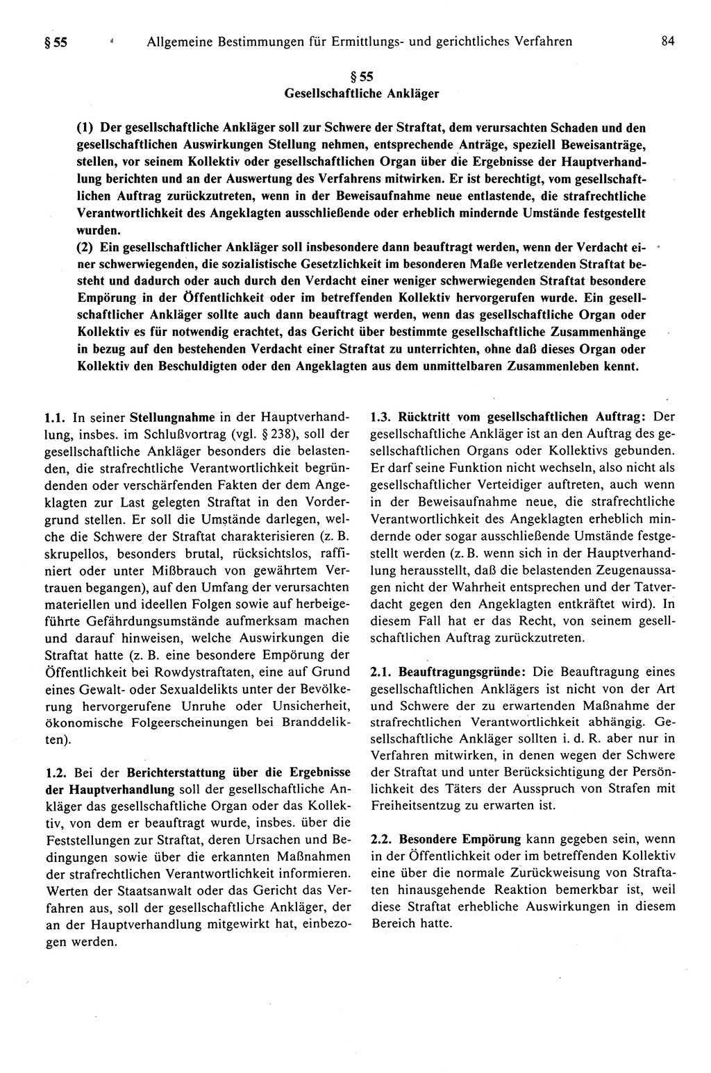 Strafprozeßrecht der DDR (Deutsche Demokratische Republik), Kommentar zur Strafprozeßordnung (StPO) 1989, Seite 84 (Strafprozeßr. DDR Komm. StPO 1989, S. 84)