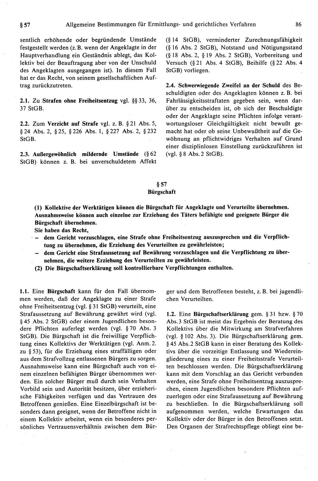 Strafprozeßrecht der DDR (Deutsche Demokratische Republik), Kommentar zur Strafprozeßordnung (StPO) 1989, Seite 86 (Strafprozeßr. DDR Komm. StPO 1989, S. 86)