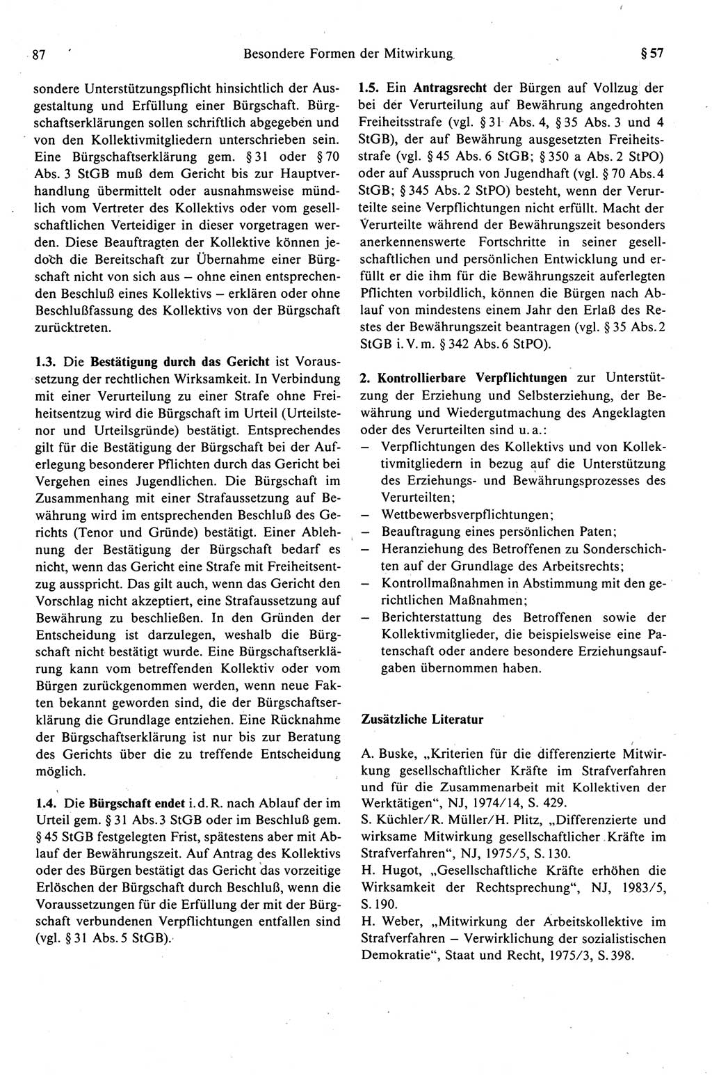 Strafprozeßrecht der DDR (Deutsche Demokratische Republik), Kommentar zur Strafprozeßordnung (StPO) 1989, Seite 87 (Strafprozeßr. DDR Komm. StPO 1989, S. 87)