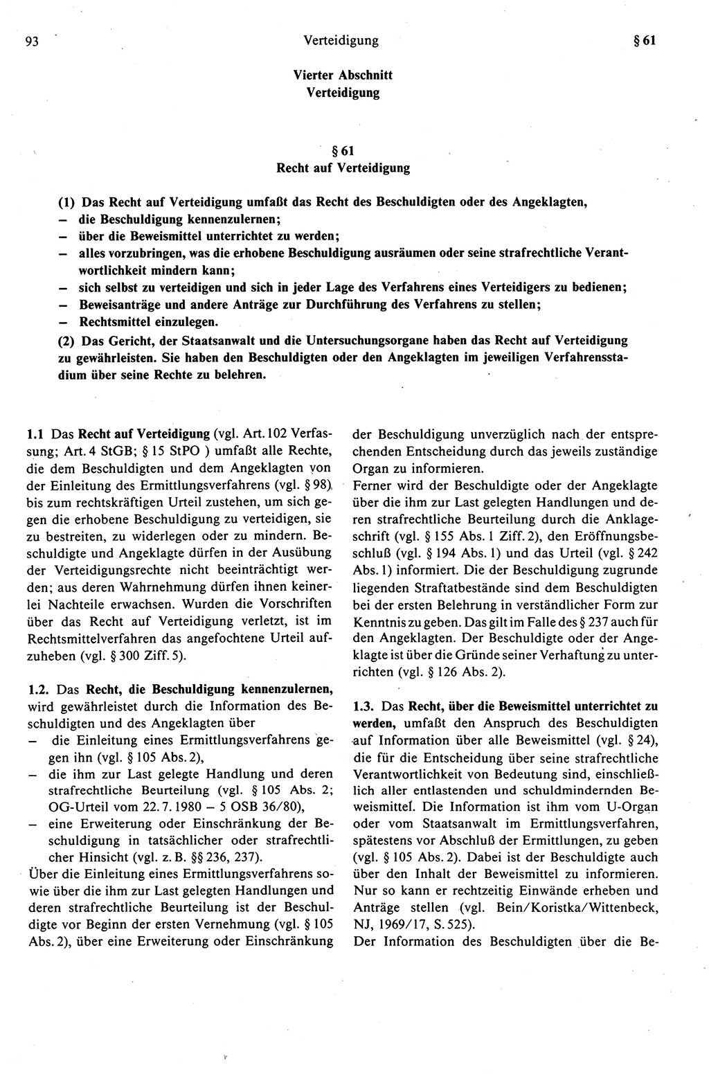 Strafprozeßrecht der DDR (Deutsche Demokratische Republik), Kommentar zur Strafprozeßordnung (StPO) 1989, Seite 93 (Strafprozeßr. DDR Komm. StPO 1989, S. 93)