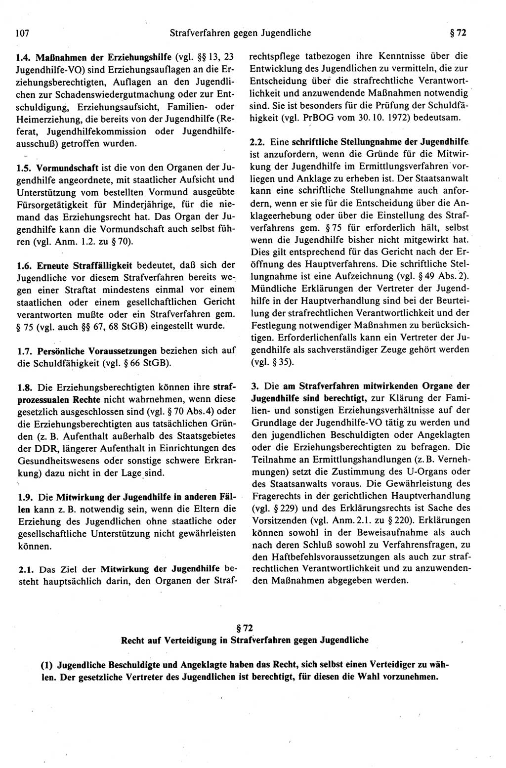 Strafprozeßrecht der DDR (Deutsche Demokratische Republik), Kommentar zur Strafprozeßordnung (StPO) 1989, Seite 107 (Strafprozeßr. DDR Komm. StPO 1989, S. 107)