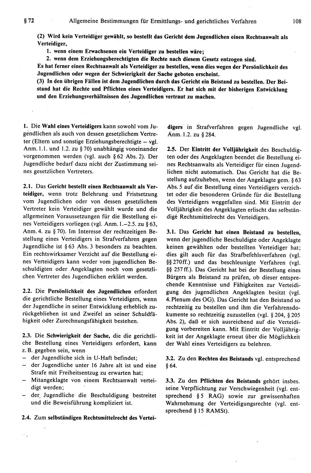 Strafprozeßrecht der DDR (Deutsche Demokratische Republik), Kommentar zur Strafprozeßordnung (StPO) 1989, Seite 108 (Strafprozeßr. DDR Komm. StPO 1989, S. 108)