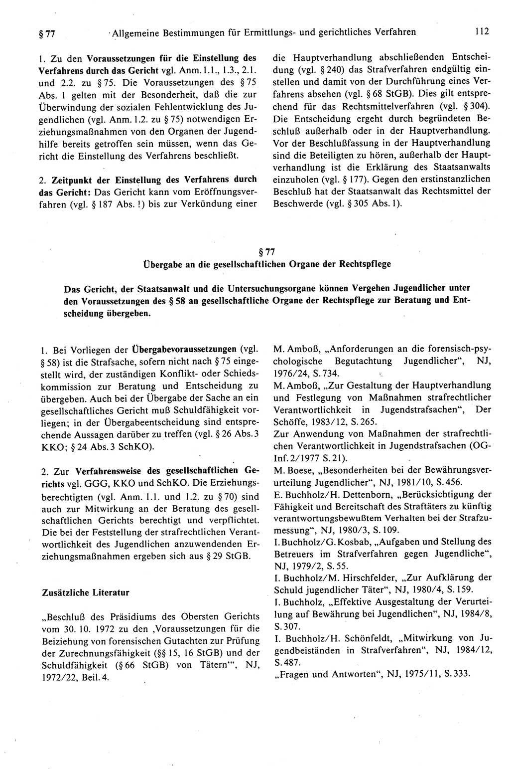 Strafprozeßrecht der DDR (Deutsche Demokratische Republik), Kommentar zur Strafprozeßordnung (StPO) 1989, Seite 112 (Strafprozeßr. DDR Komm. StPO 1989, S. 112)