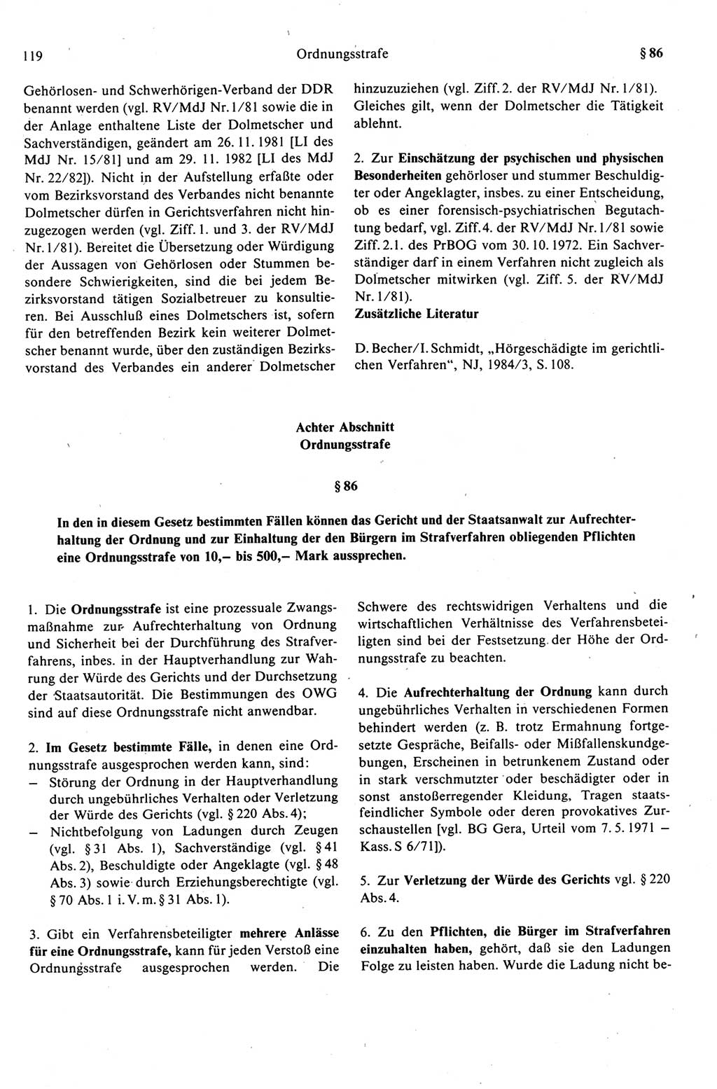 Strafprozeßrecht der DDR (Deutsche Demokratische Republik), Kommentar zur Strafprozeßordnung (StPO) 1989, Seite 119 (Strafprozeßr. DDR Komm. StPO 1989, S. 119)