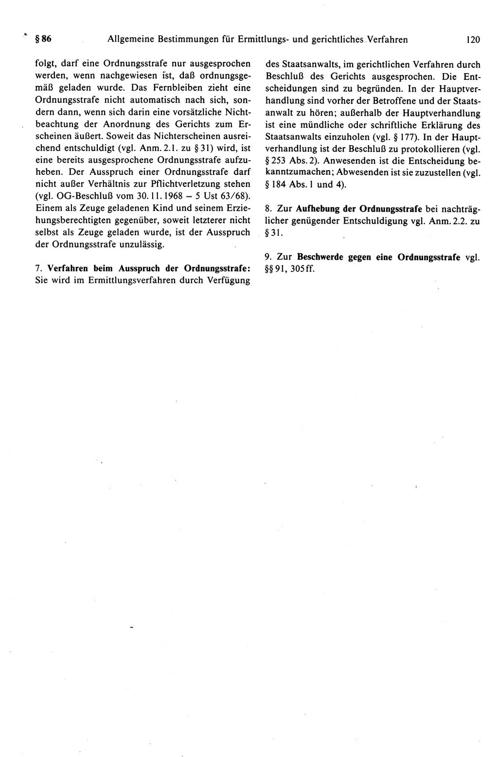 Strafprozeßrecht der DDR (Deutsche Demokratische Republik), Kommentar zur Strafprozeßordnung (StPO) 1989, Seite 120 (Strafprozeßr. DDR Komm. StPO 1989, S. 120)