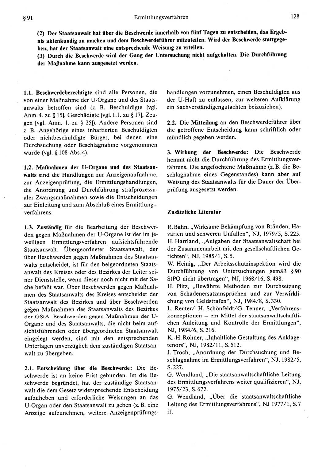 Strafprozeßrecht der DDR (Deutsche Demokratische Republik), Kommentar zur Strafprozeßordnung (StPO) 1989, Seite 128 (Strafprozeßr. DDR Komm. StPO 1989, S. 128)