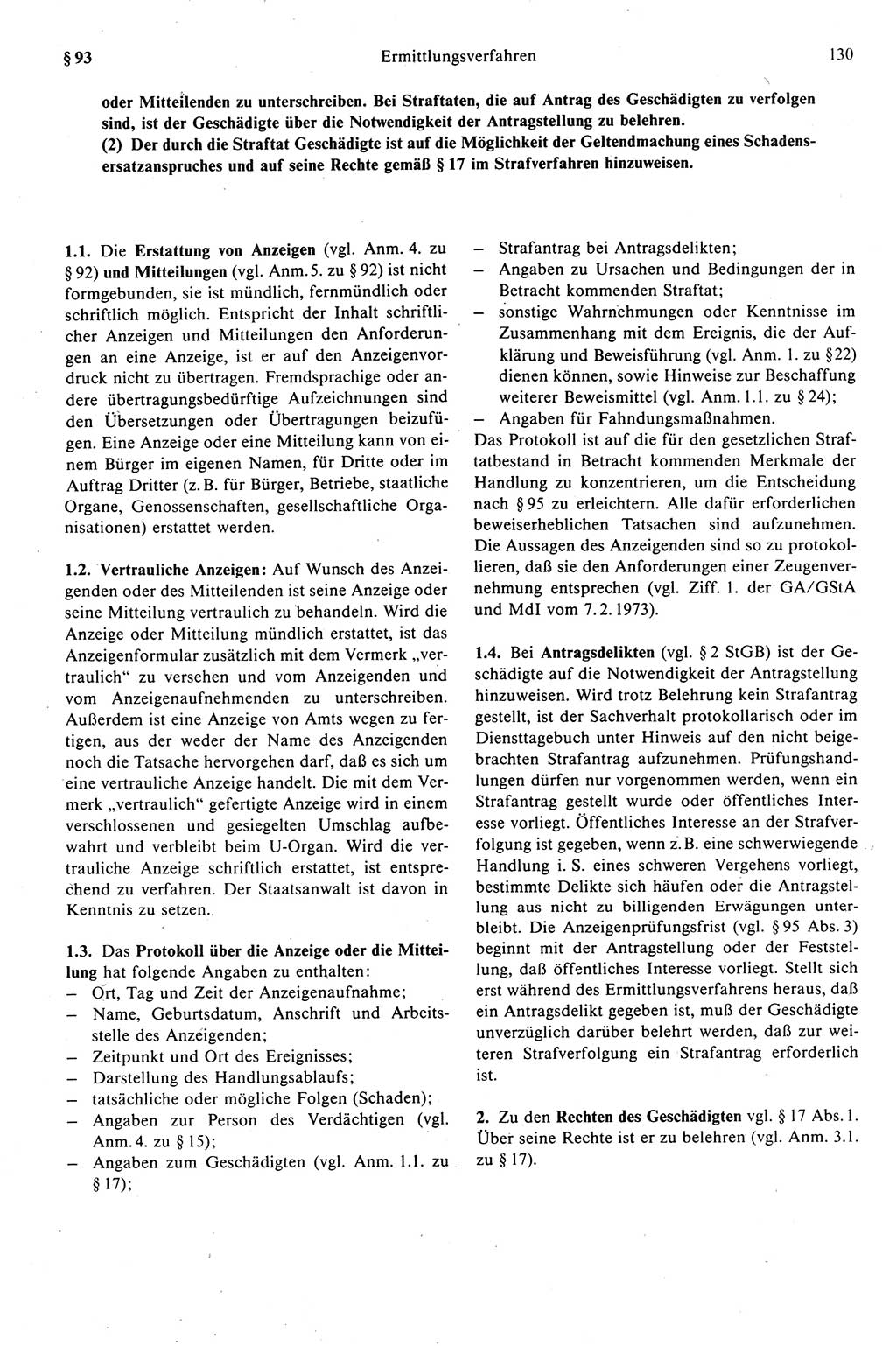Strafprozeßrecht der DDR (Deutsche Demokratische Republik), Kommentar zur Strafprozeßordnung (StPO) 1989, Seite 130 (Strafprozeßr. DDR Komm. StPO 1989, S. 130)