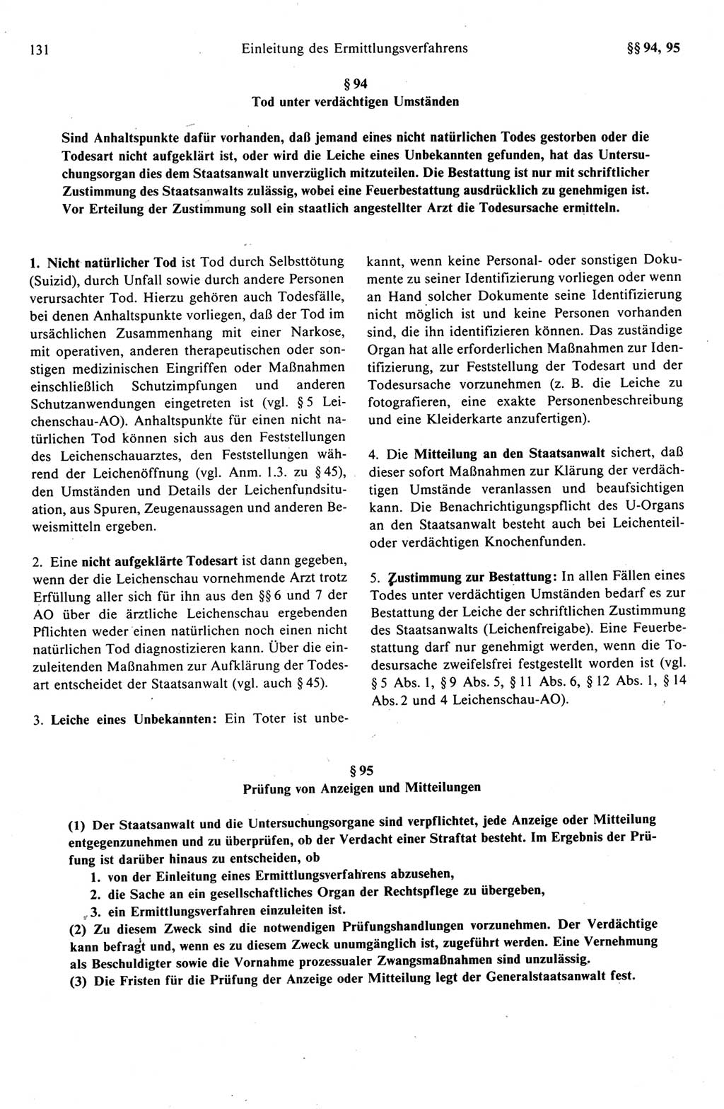 Strafprozeßrecht der DDR (Deutsche Demokratische Republik), Kommentar zur Strafprozeßordnung (StPO) 1989, Seite 131 (Strafprozeßr. DDR Komm. StPO 1989, S. 131)