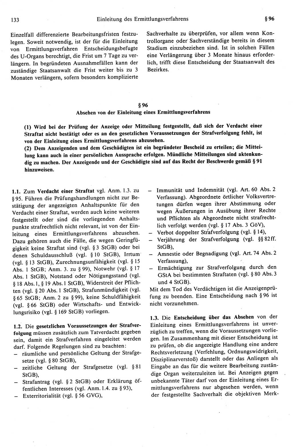 Strafprozeßrecht der DDR (Deutsche Demokratische Republik), Kommentar zur Strafprozeßordnung (StPO) 1989, Seite 133 (Strafprozeßr. DDR Komm. StPO 1989, S. 133)
