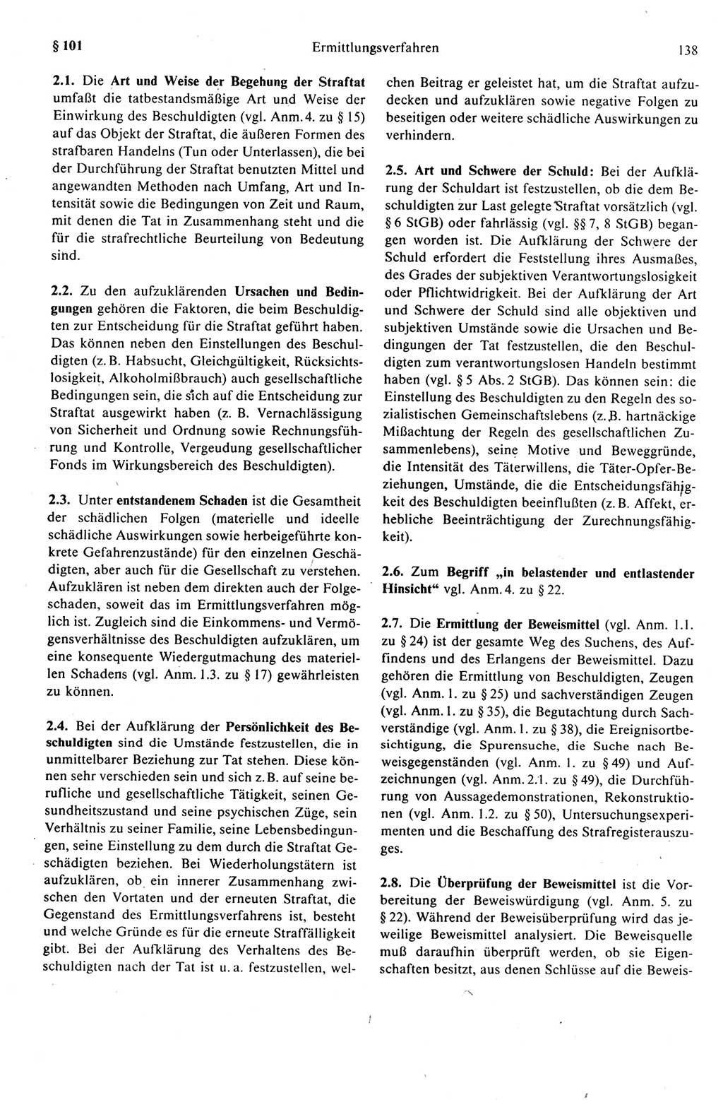 Strafprozeßrecht der DDR (Deutsche Demokratische Republik), Kommentar zur Strafprozeßordnung (StPO) 1989, Seite 138 (Strafprozeßr. DDR Komm. StPO 1989, S. 138)