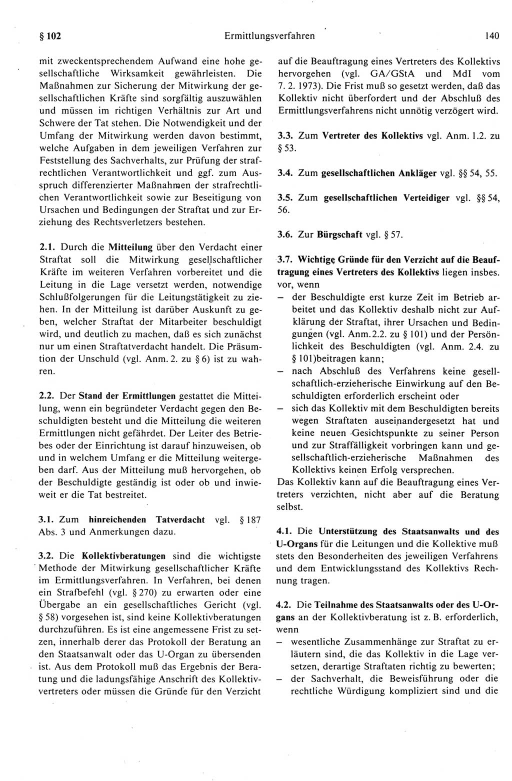 Strafprozeßrecht der DDR (Deutsche Demokratische Republik), Kommentar zur Strafprozeßordnung (StPO) 1989, Seite 140 (Strafprozeßr. DDR Komm. StPO 1989, S. 140)