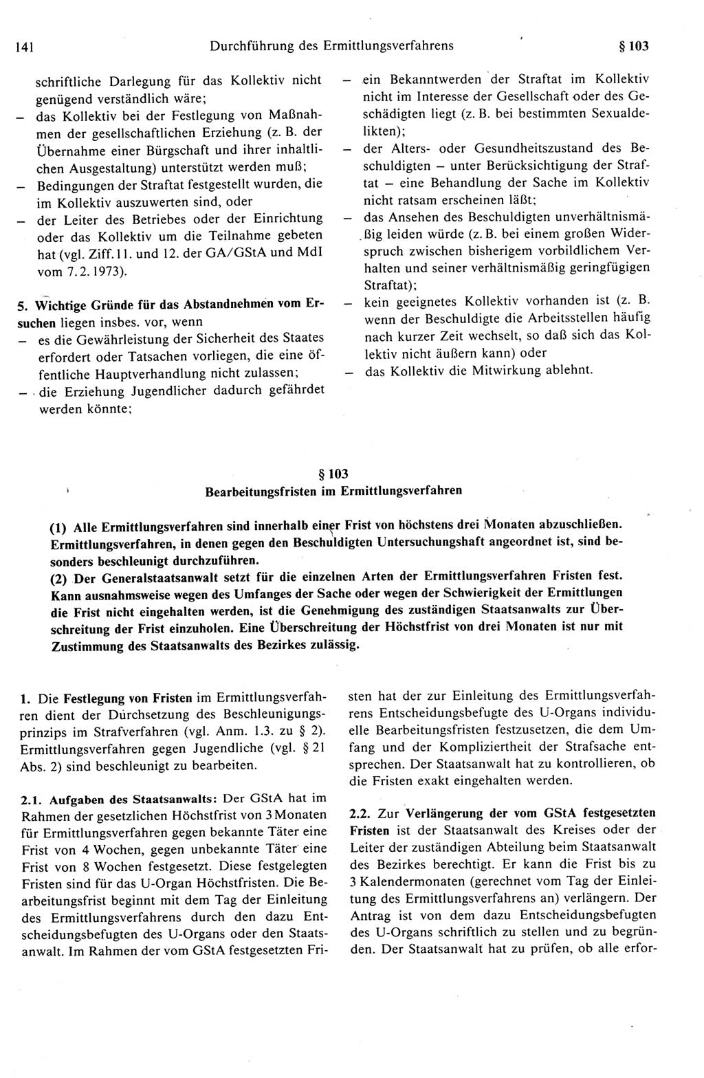 Strafprozeßrecht der DDR (Deutsche Demokratische Republik), Kommentar zur Strafprozeßordnung (StPO) 1989, Seite 141 (Strafprozeßr. DDR Komm. StPO 1989, S. 141)