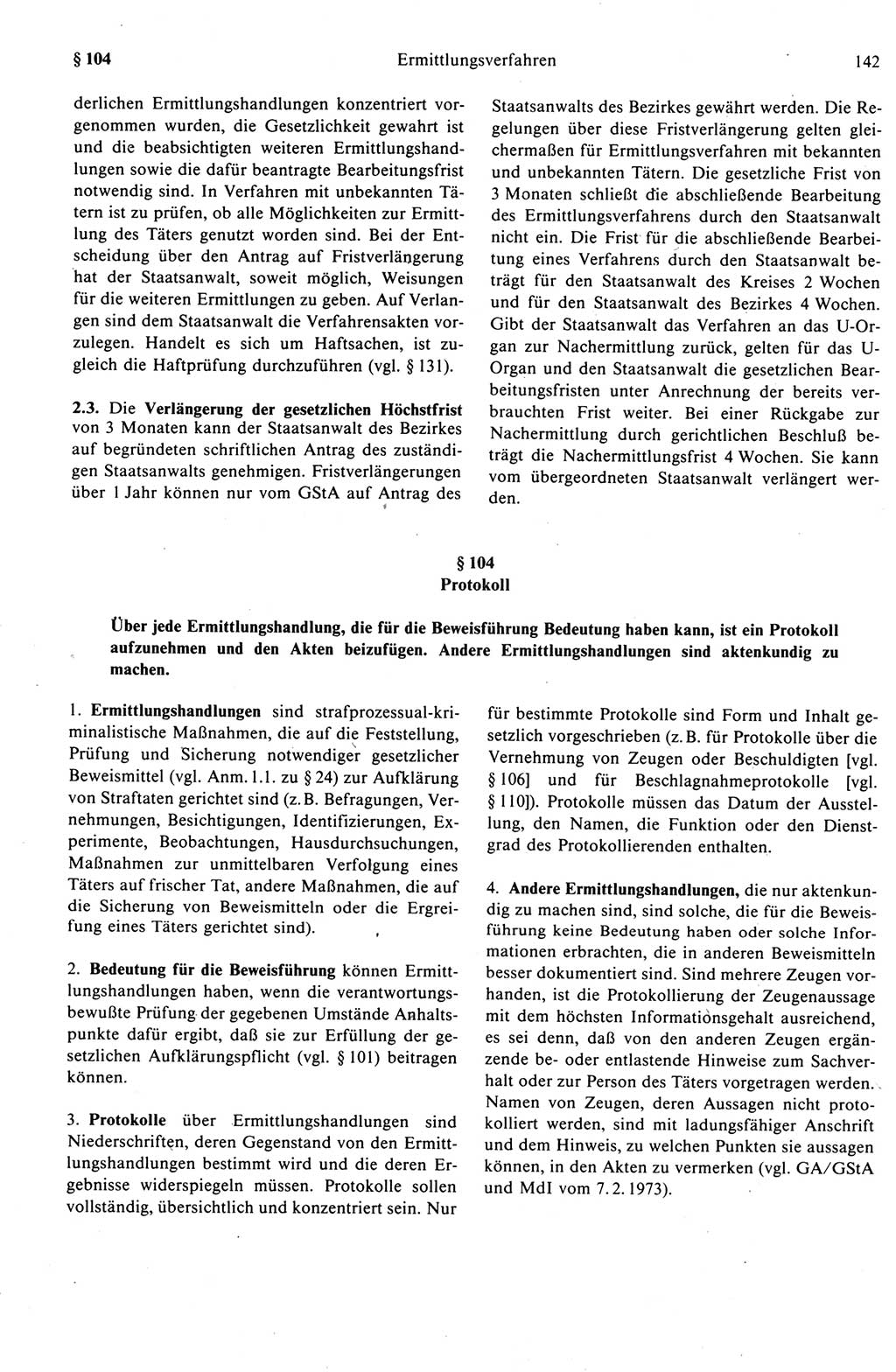 Strafprozeßrecht der DDR (Deutsche Demokratische Republik), Kommentar zur Strafprozeßordnung (StPO) 1989, Seite 142 (Strafprozeßr. DDR Komm. StPO 1989, S. 142)