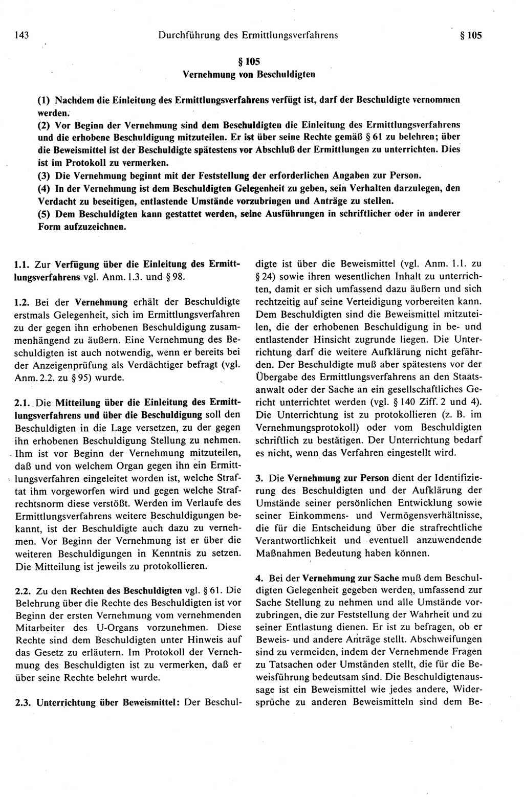 Strafprozeßrecht der DDR (Deutsche Demokratische Republik), Kommentar zur Strafprozeßordnung (StPO) 1989, Seite 143 (Strafprozeßr. DDR Komm. StPO 1989, S. 143)