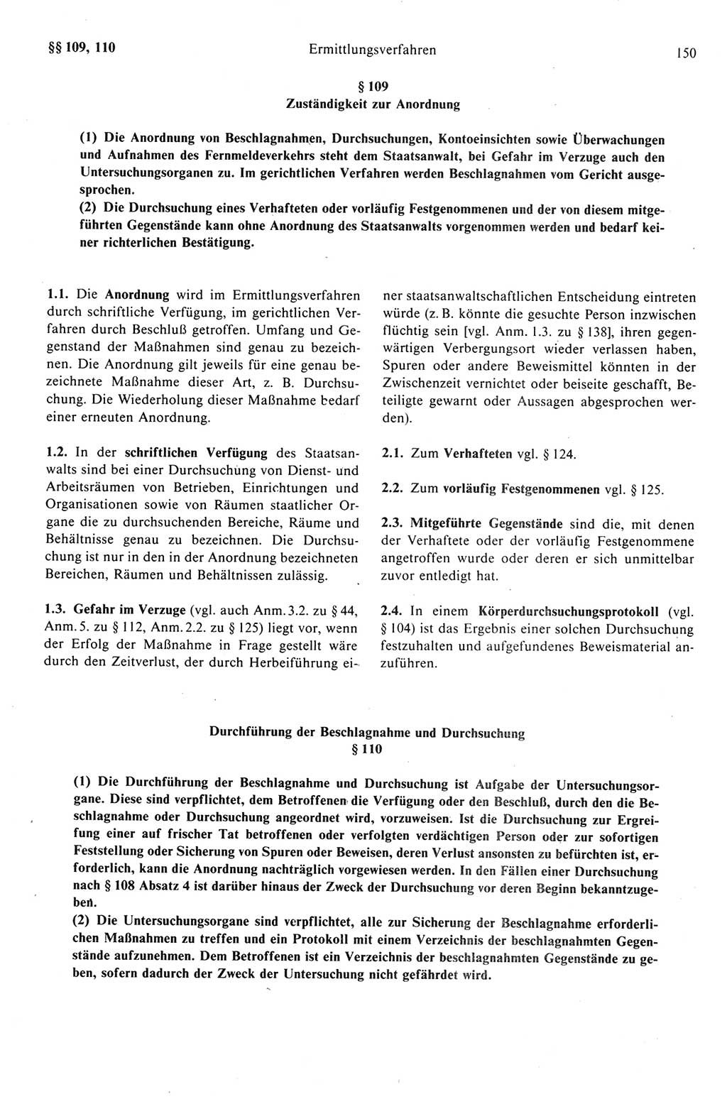 Strafprozeßrecht der DDR (Deutsche Demokratische Republik), Kommentar zur Strafprozeßordnung (StPO) 1989, Seite 150 (Strafprozeßr. DDR Komm. StPO 1989, S. 150)