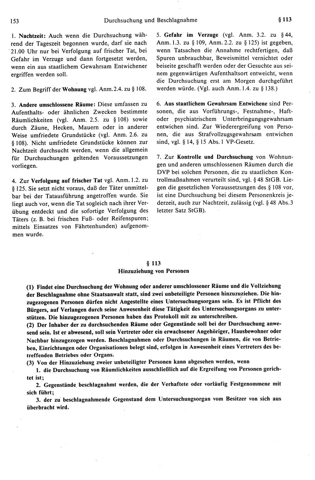 Strafprozeßrecht der DDR (Deutsche Demokratische Republik), Kommentar zur Strafprozeßordnung (StPO) 1989, Seite 153 (Strafprozeßr. DDR Komm. StPO 1989, S. 153)