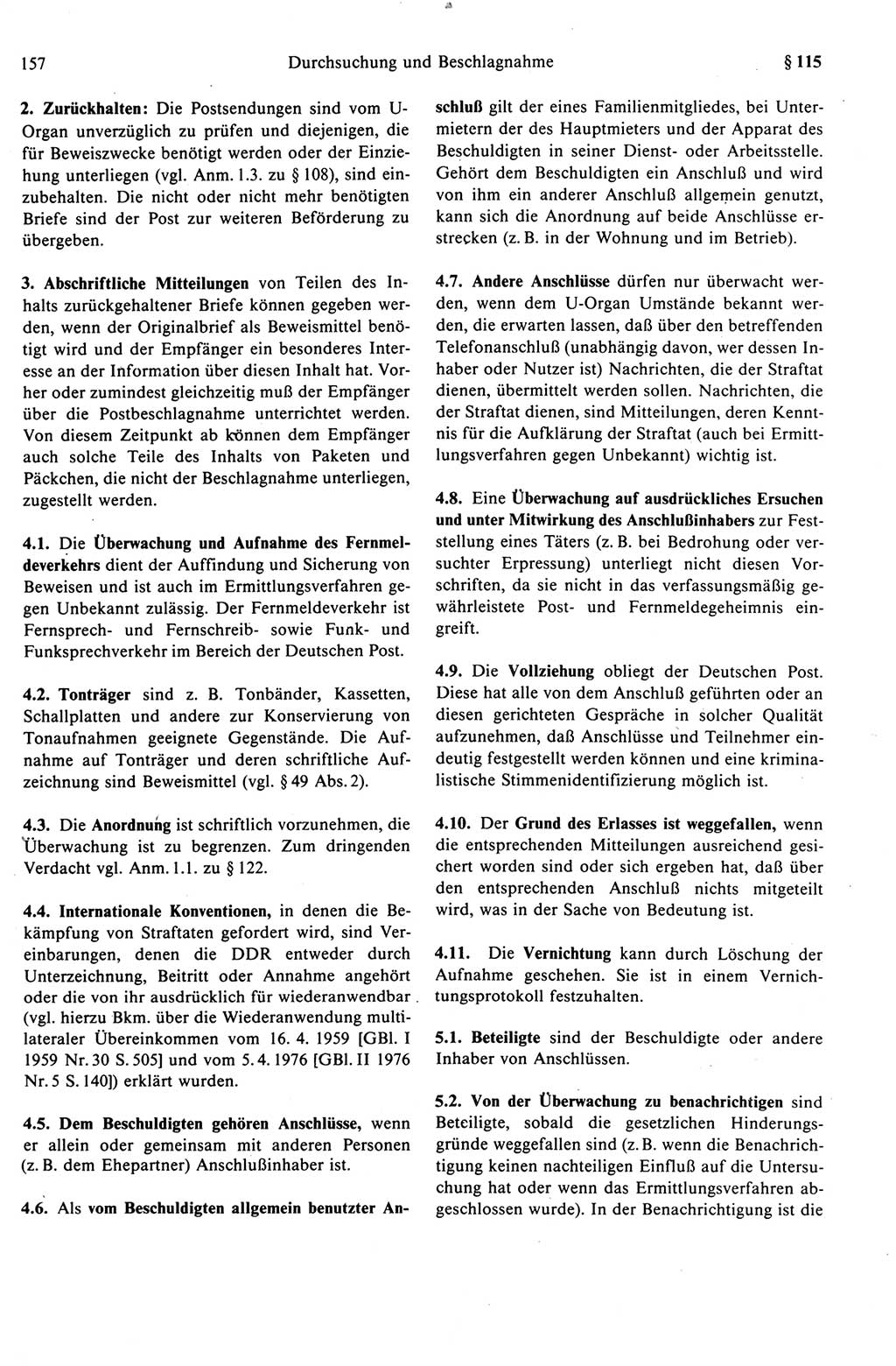 Strafprozeßrecht der DDR (Deutsche Demokratische Republik), Kommentar zur Strafprozeßordnung (StPO) 1989, Seite 157 (Strafprozeßr. DDR Komm. StPO 1989, S. 157)