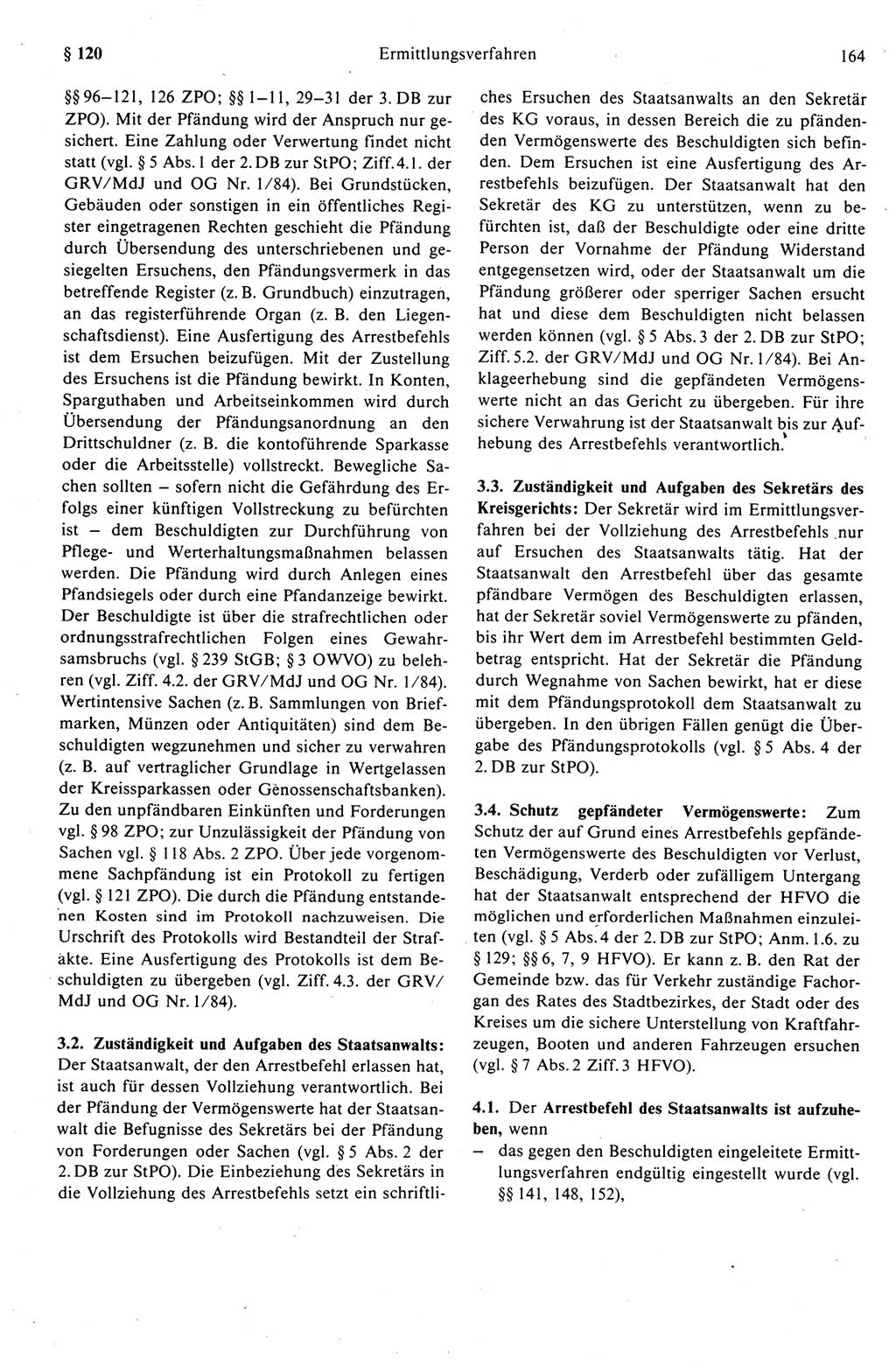 Strafprozeßrecht der DDR (Deutsche Demokratische Republik), Kommentar zur Strafprozeßordnung (StPO) 1989, Seite 164 (Strafprozeßr. DDR Komm. StPO 1989, S. 164)