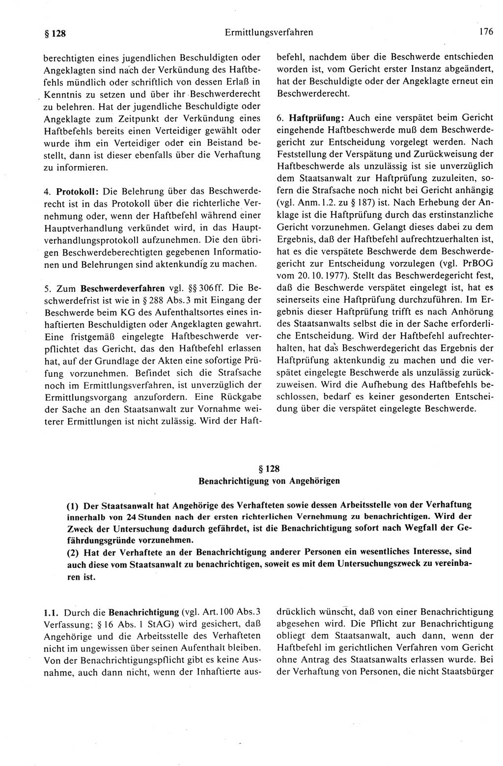 Strafprozeßrecht der DDR (Deutsche Demokratische Republik), Kommentar zur Strafprozeßordnung (StPO) 1989, Seite 176 (Strafprozeßr. DDR Komm. StPO 1989, S. 176)