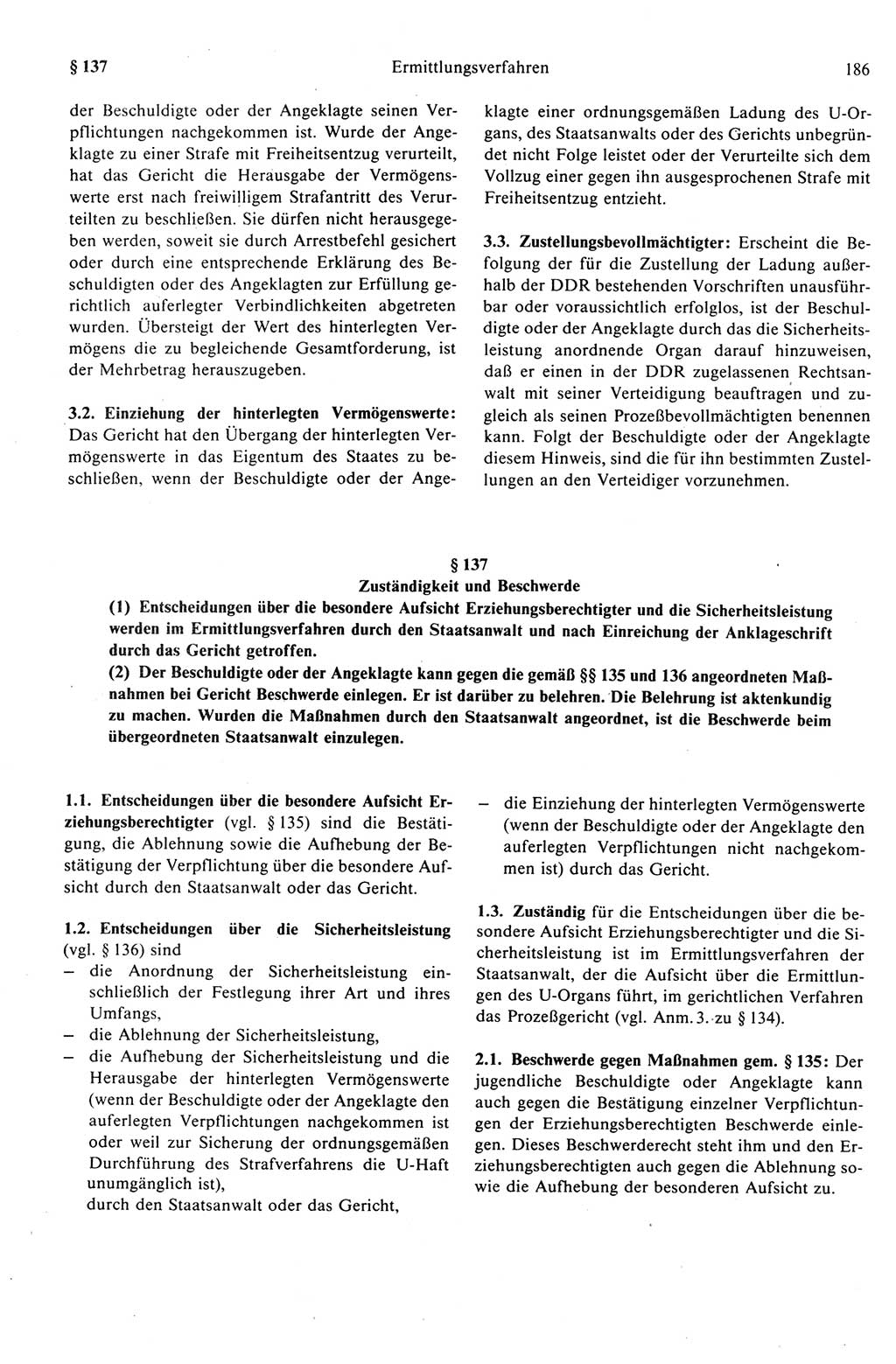 Strafprozeßrecht der DDR (Deutsche Demokratische Republik), Kommentar zur Strafprozeßordnung (StPO) 1989, Seite 186 (Strafprozeßr. DDR Komm. StPO 1989, S. 186)