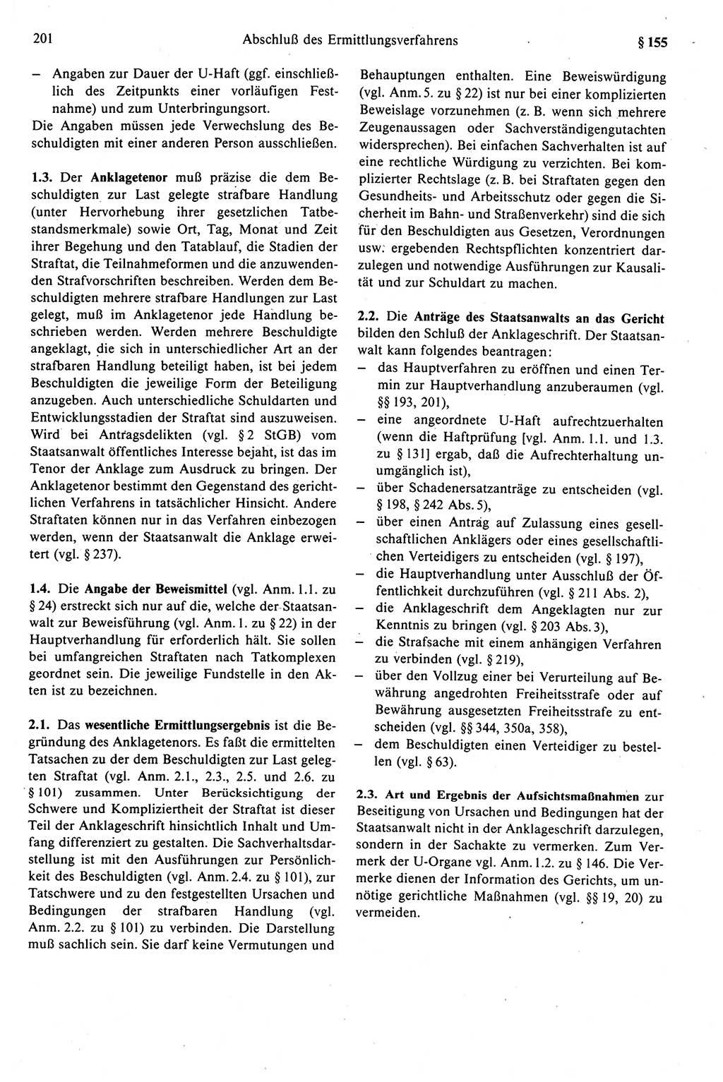 Strafprozeßrecht der DDR (Deutsche Demokratische Republik), Kommentar zur Strafprozeßordnung (StPO) 1989, Seite 201 (Strafprozeßr. DDR Komm. StPO 1989, S. 201)