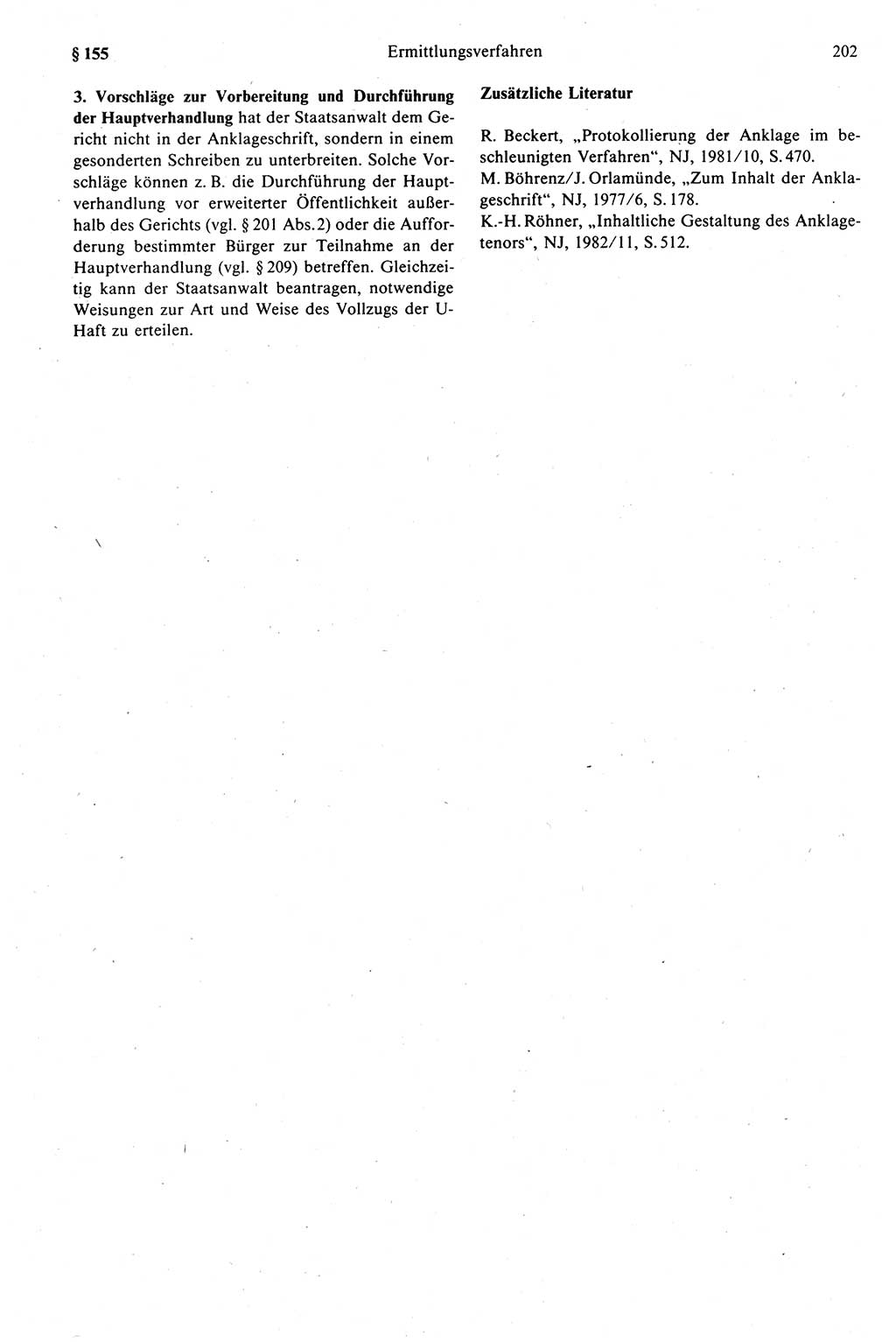 Strafprozeßrecht der DDR (Deutsche Demokratische Republik), Kommentar zur Strafprozeßordnung (StPO) 1989, Seite 202 (Strafprozeßr. DDR Komm. StPO 1989, S. 202)